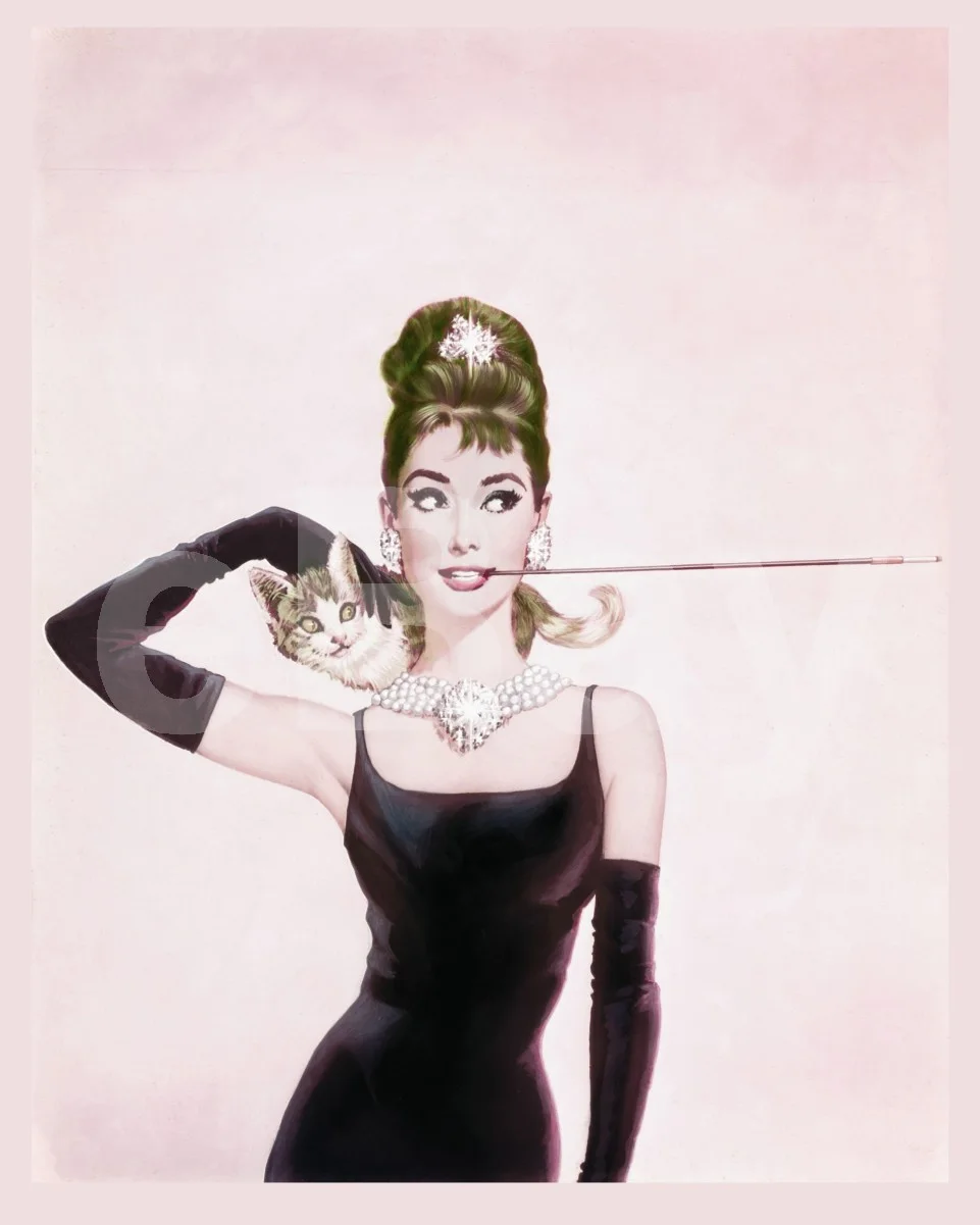 Breakfast at Tiffany's (1961) Audrey Hepburn Artwork Poster 16x12 Photo Poster, изображение 4