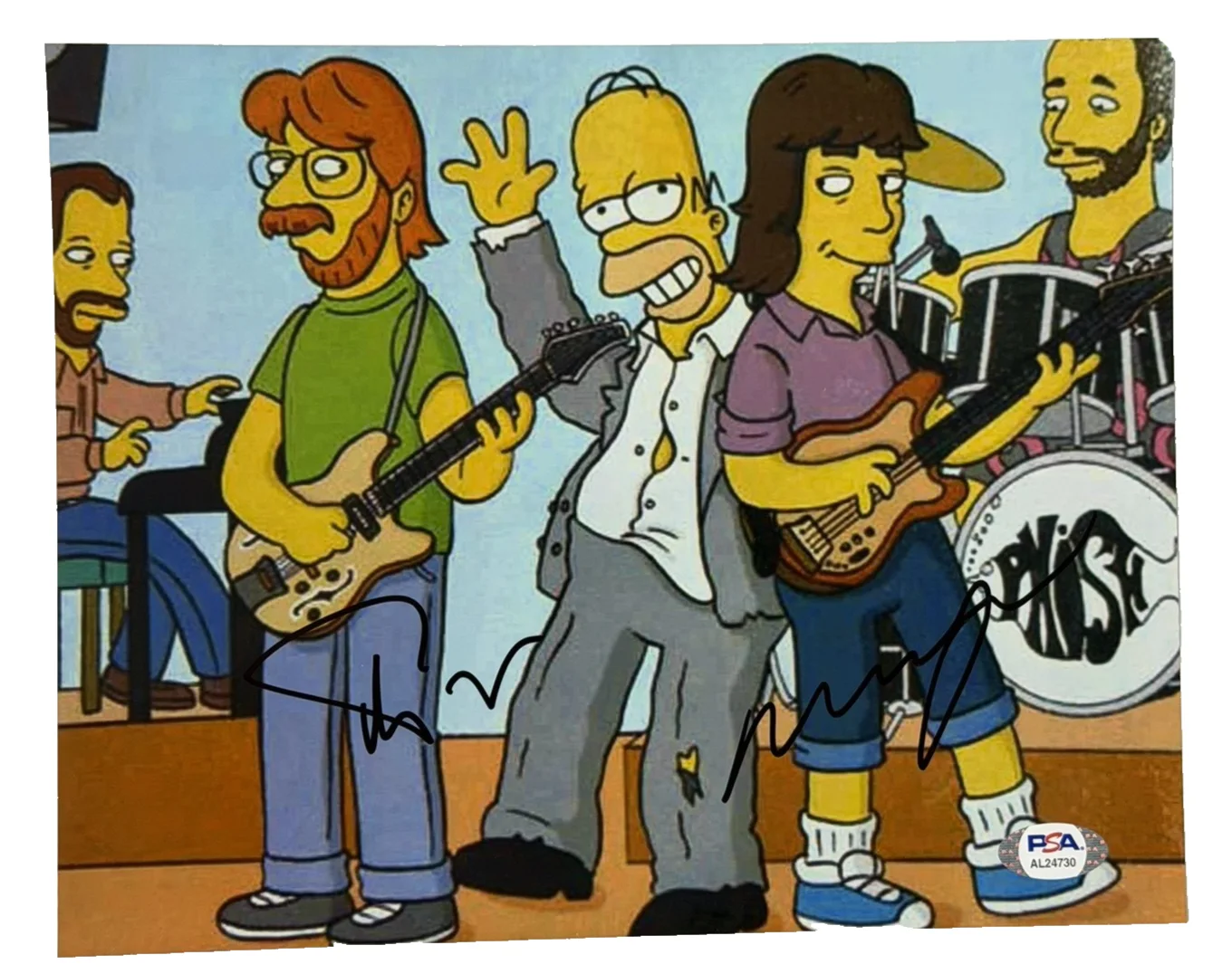Trey Anastasio, Mike Gordon — Trey Anastasio & Mike Gordon Signed 8x10 Photo Simpsons Phish PSA DNA COA AL2473
