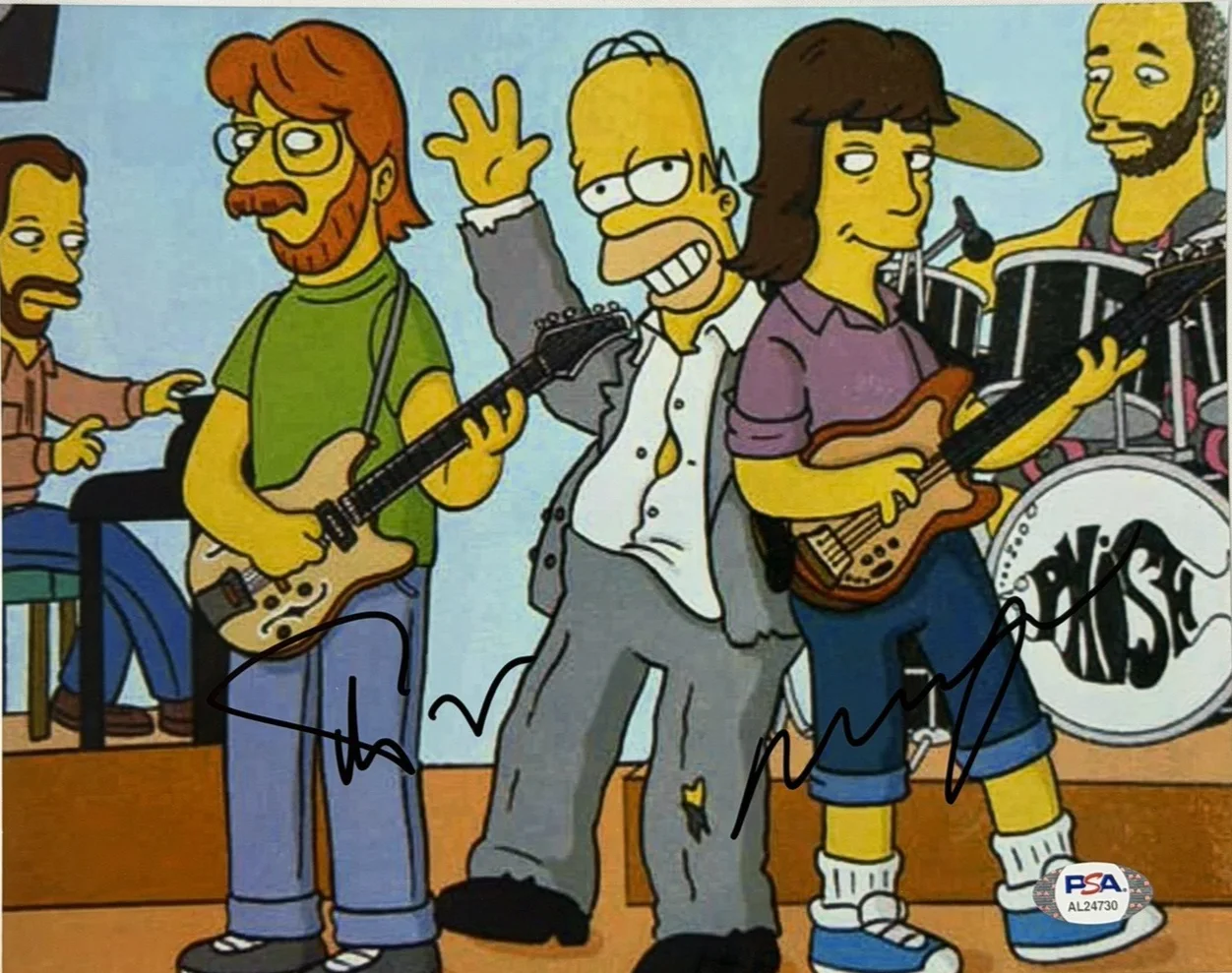 Trey Anastasio, Mike Gordon — Trey Anastasio & Mike Gordon Signed 8x10 Photo Simpsons Phish PSA DNA COA AL2473, image 2