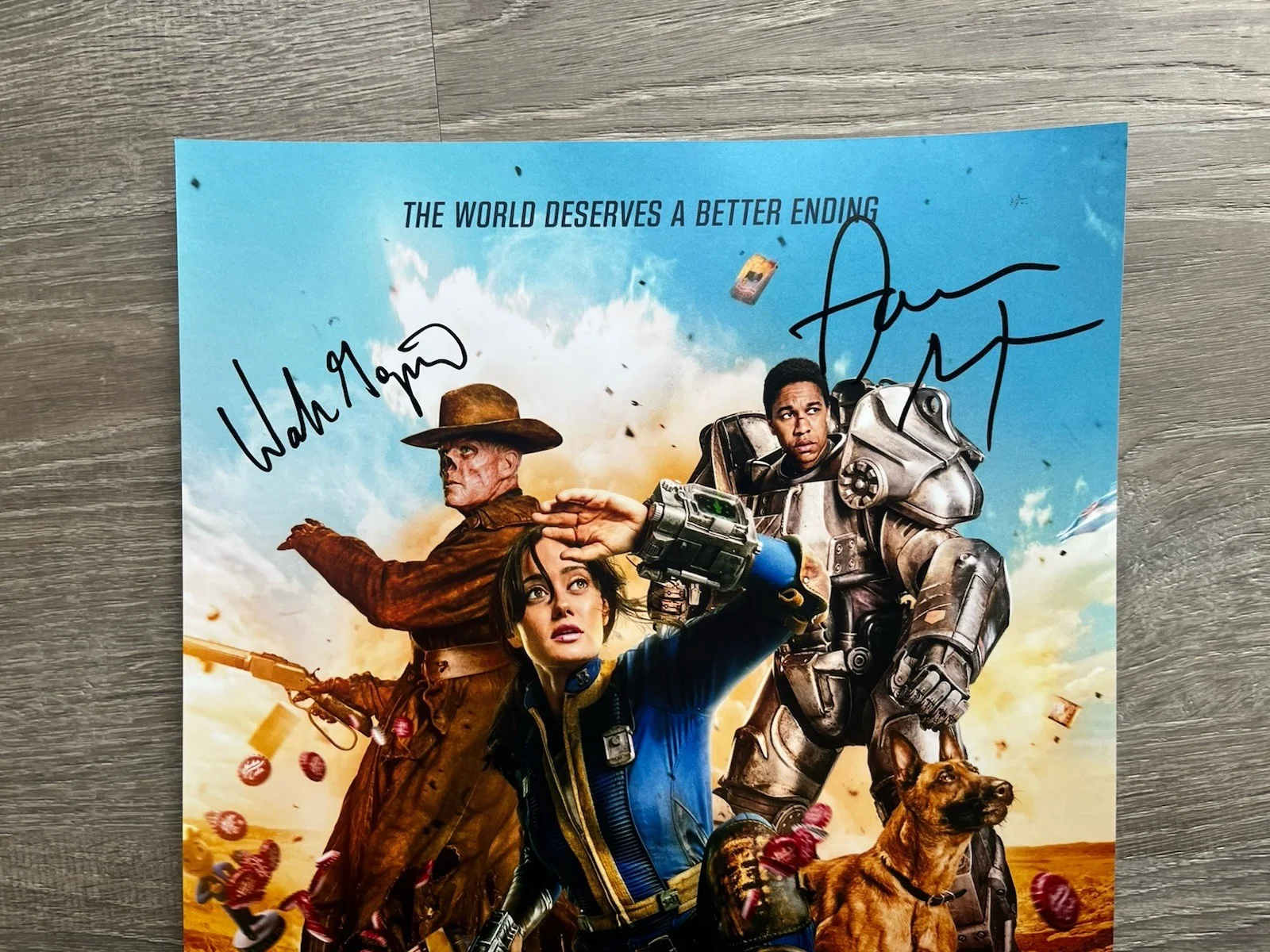 Walton Goggins — Walton Goggins Aaron Moten Signed Fallout 11x17 Photo Beckett COA Ghoul Maximus, изображение 3