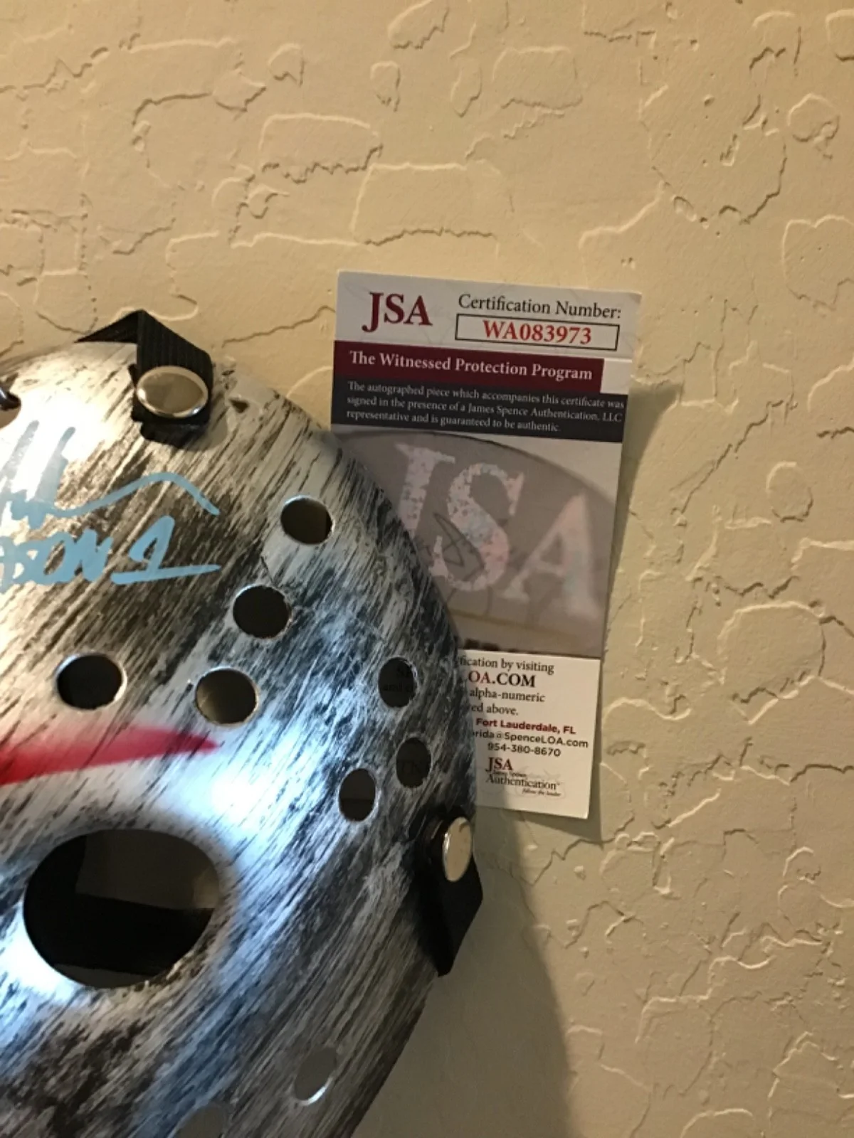 Ari Lehman — Great Halloween Party mask Autograhed Ari Lehman, Friday the 13th, image 3