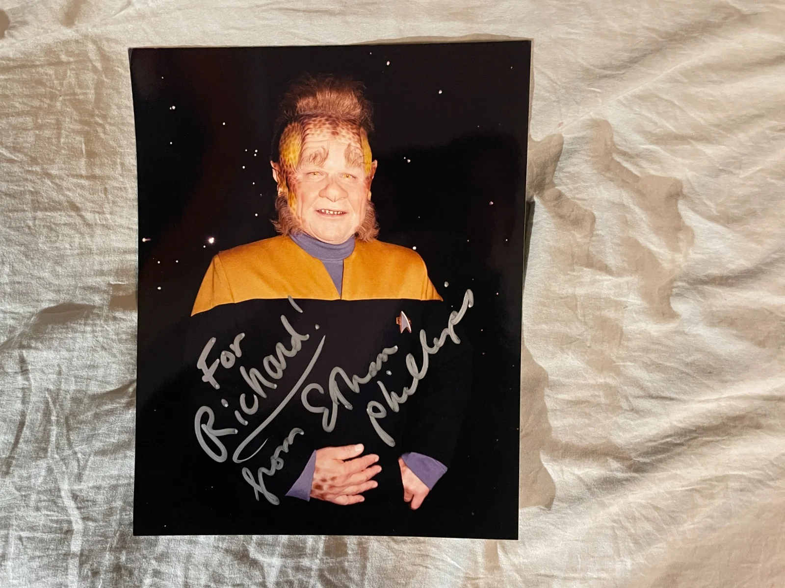 Ethan Phillips — Ethan Phillips Signed Photo Neelix on Star Trek Voyager Autograph 8" x 10"