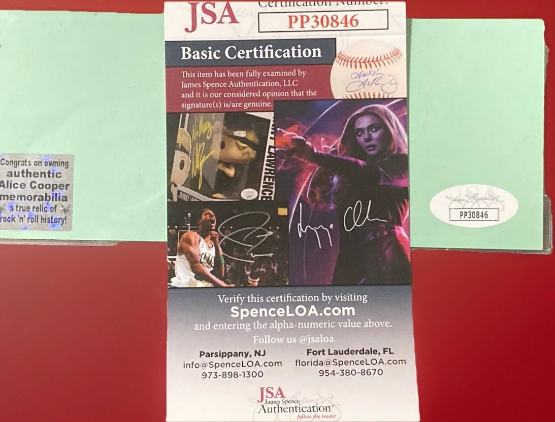 Alice Cooper Autographs JSA Signed Billion Dollar Babies Memorabilia, image 5