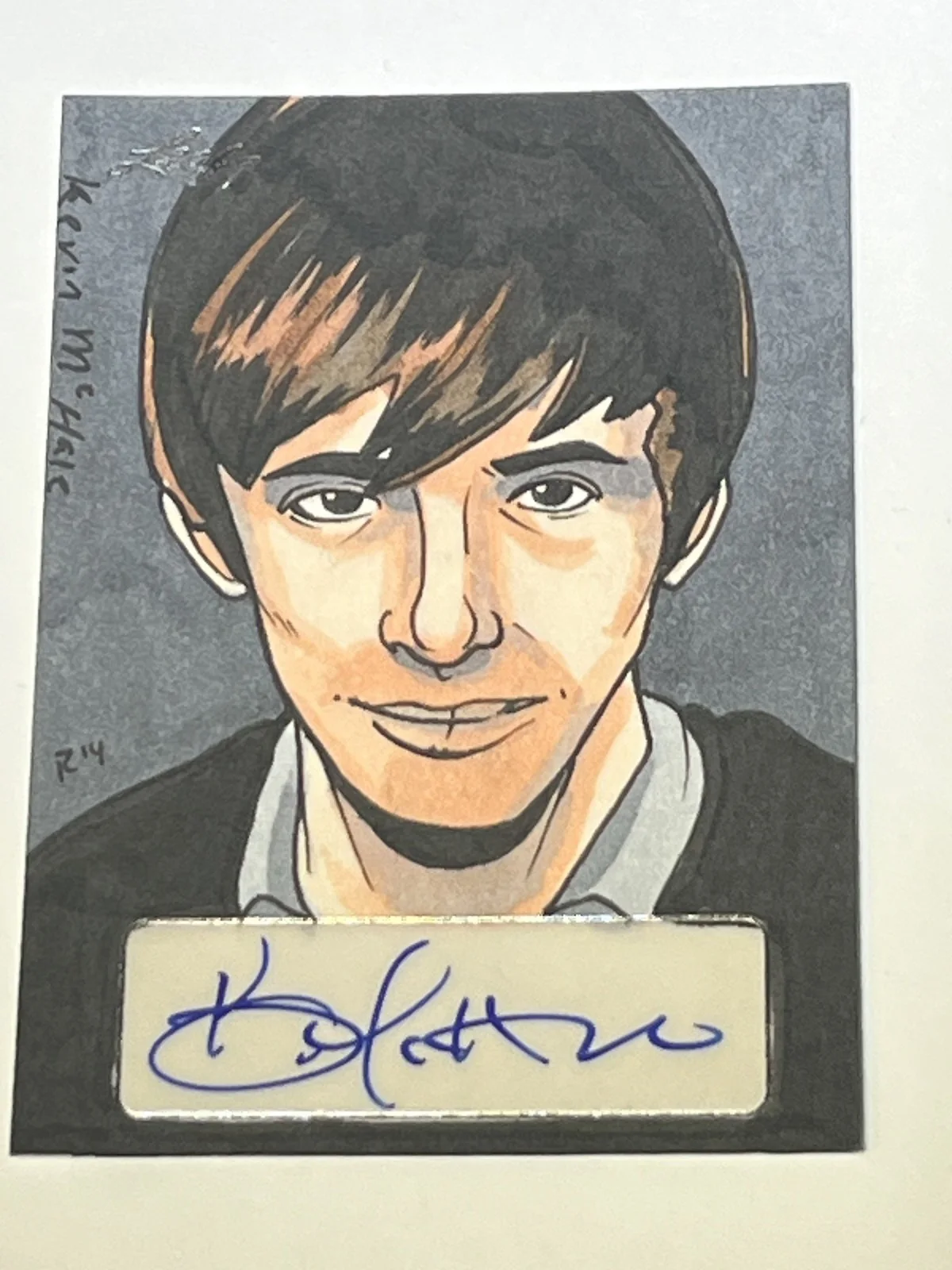 2014 Leaf Masterworks Pop Century Kevin McHale Autograph Sketch Card # 1/1, image 3