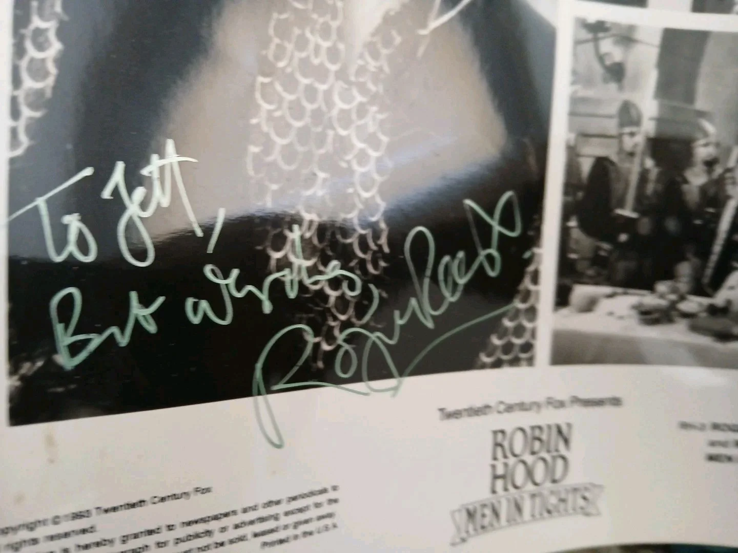 ROBIN HOOD: MEN IN TIGHTS 8x10 b/w Press Photo / Roger Rees Autographed, image 2