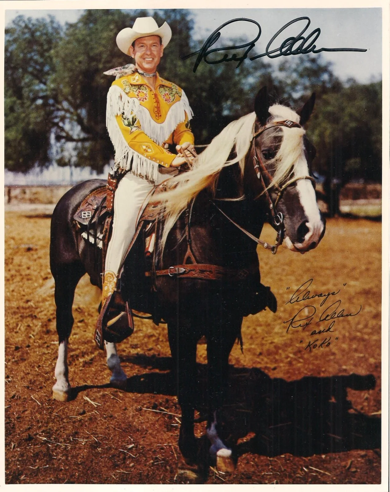 Rex Allen — Rex Allen Autographed 8x10-JSA COA Arizona Cowboy Actor-Disney Narrator D-1999, image 2