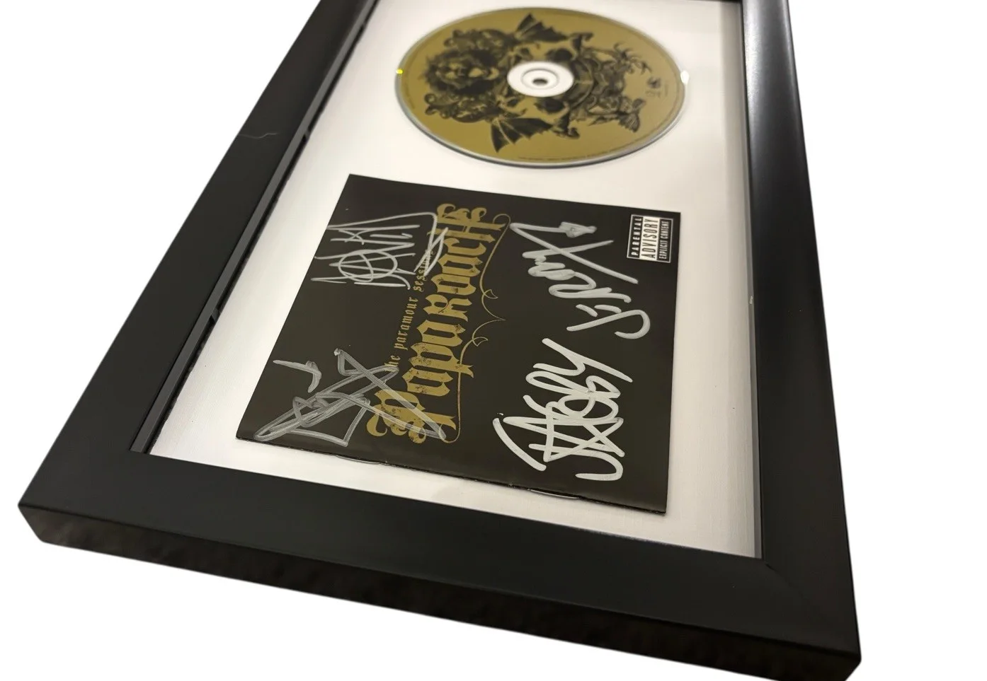 PAPA ROACH SIGNED AUTOGRAPH x4 PARAMOUR SESSIONS FRAMED & MATTED CD JACOBY +3, image 2