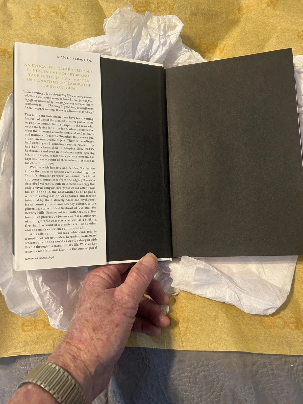 MINT! “SCATTERSHOT” BOOK SIGNED BY ELTON JOHN’S SONGWRITER BERNIE TAUPIN!, изображение 4