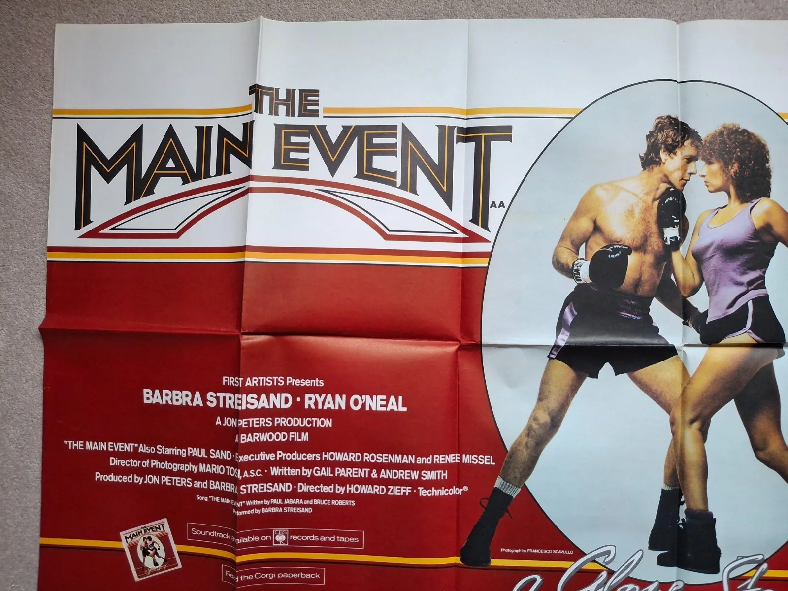 The Main Event Rare Film Cinema Movie Quad Poster Barbra Streisand Ryan O'Neal, изображение 2