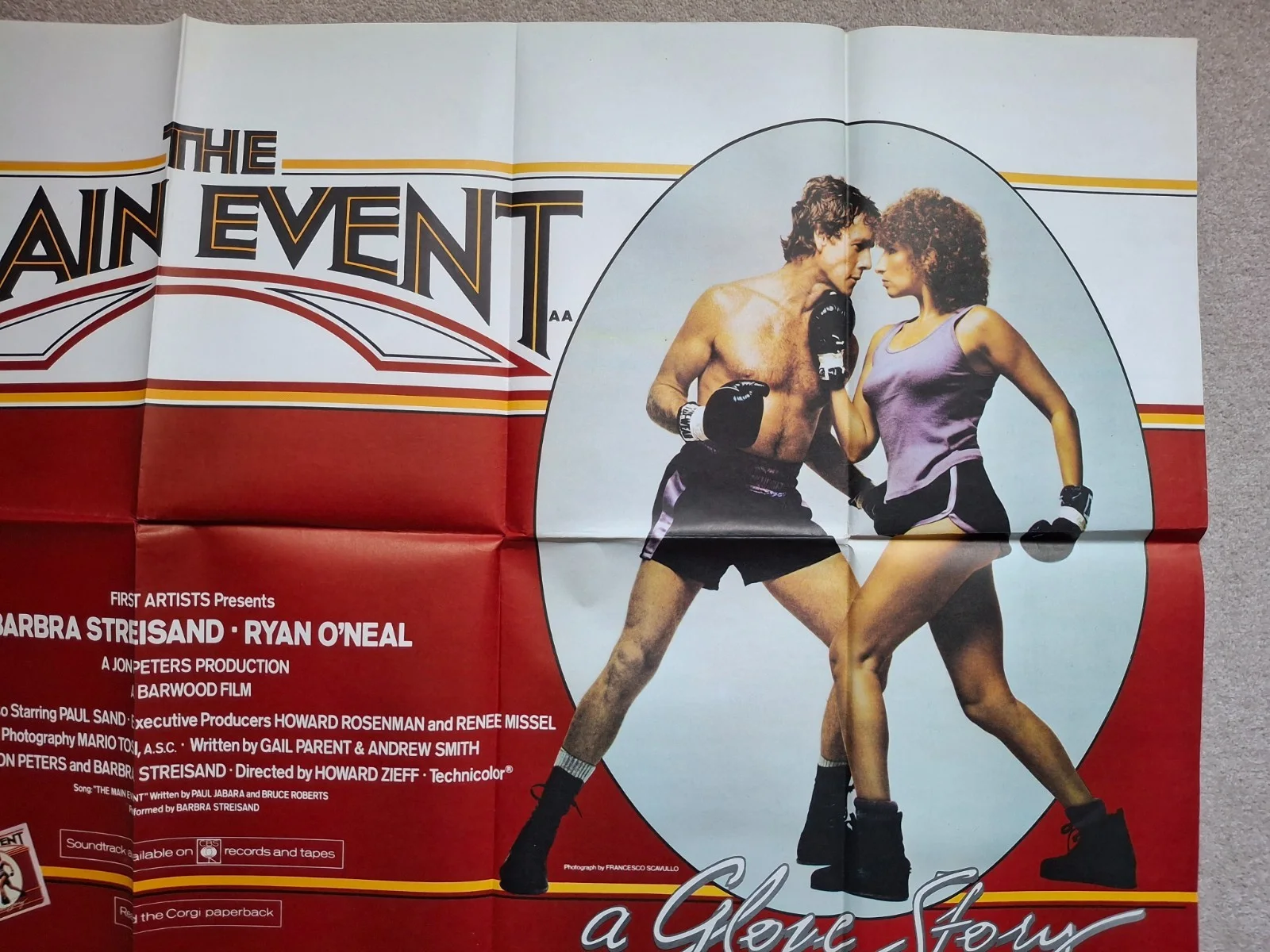 The Main Event Rare Film Cinema Movie Quad Poster Barbra Streisand Ryan O'Neal, изображение 3