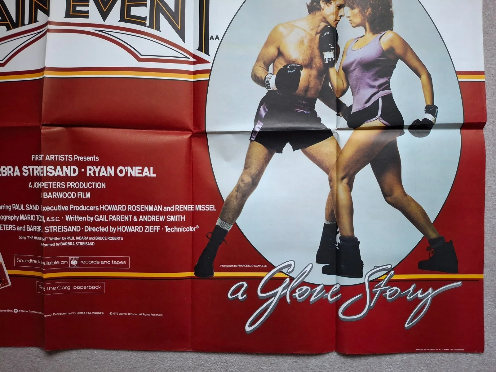 The Main Event Rare Film Cinema Movie Quad Poster Barbra Streisand Ryan O'Neal, изображение 4