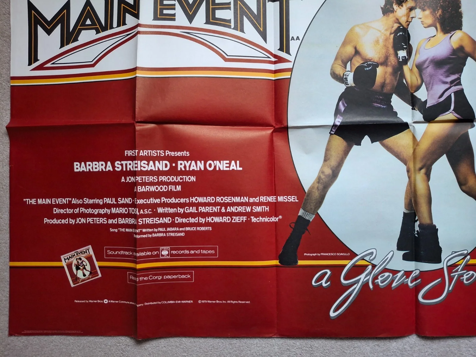 The Main Event Rare Film Cinema Movie Quad Poster Barbra Streisand Ryan O'Neal, изображение 5