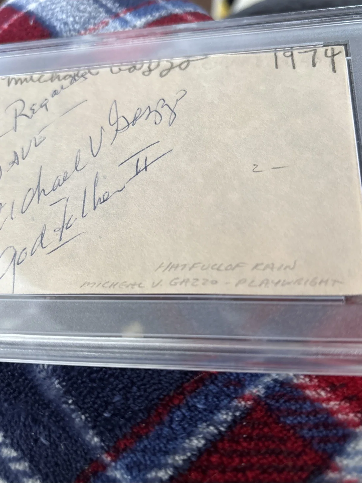 Michael Gazzo — 1974 Michael V. Gazzo Godfather 2 Autograph PSA/DNA Cut Historic Autographs Mob, image 4