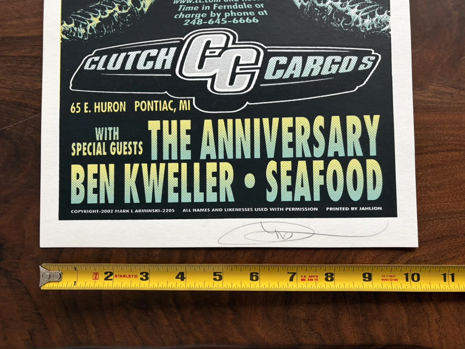 Dashboard Confessional - 2002 Michigan Concert Poster - signed by Mark Arminski, image 3
