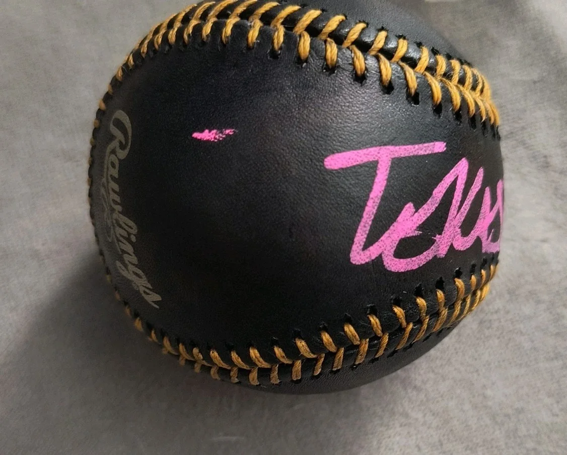 Tekashi 6ix9ine AUTOGRAPHED Black Baseball Pink Ink〰️Beckett Witnessed RARE, изображение 3