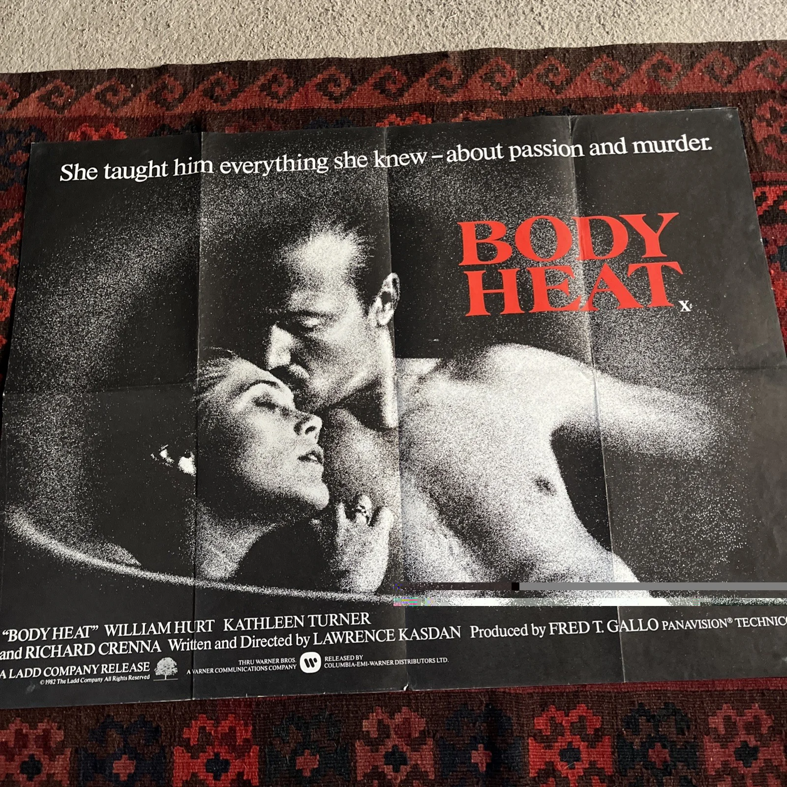 BODY HEAT ORIGINAL UK QUAD FILM POSTER 1981, image 2