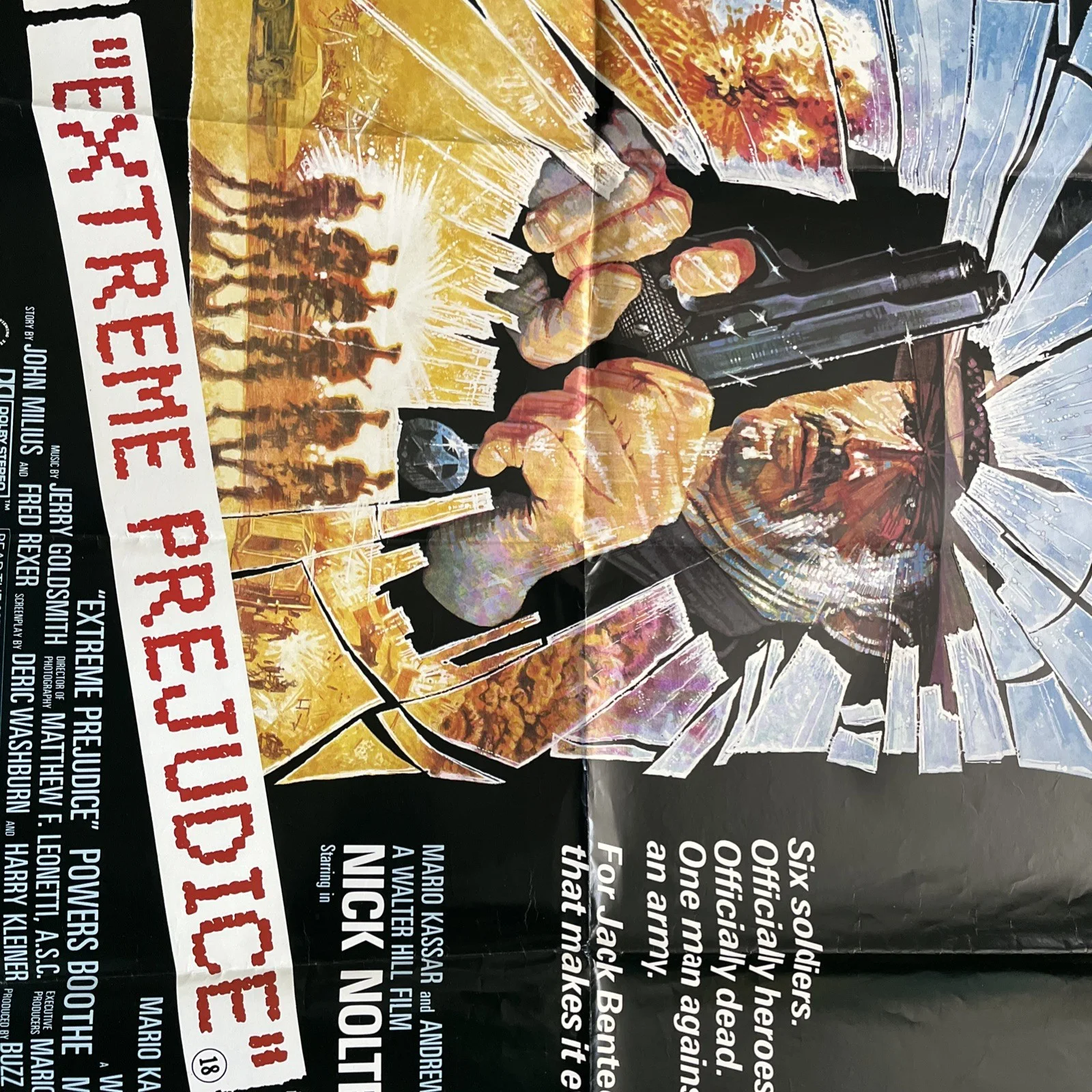 EXTREME PREJUDICE (1986) original UK quad poster - Nick Nolte western thriller, image 3