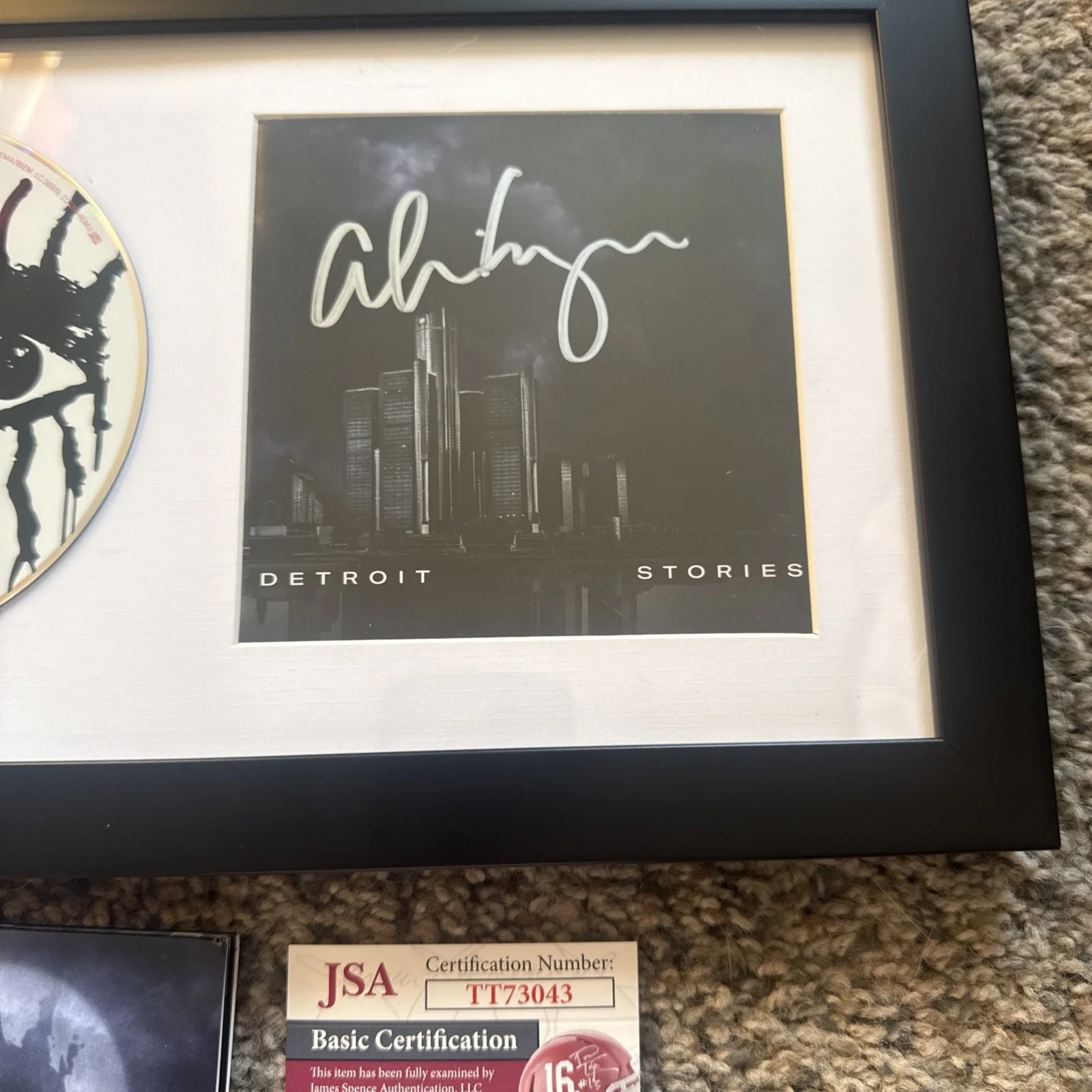 ALICE COOPER SIGNED AUTOGRAPH DETROIT STORIES FRAMED & MATTED CD DISPLAY JSA COA, изображение 3