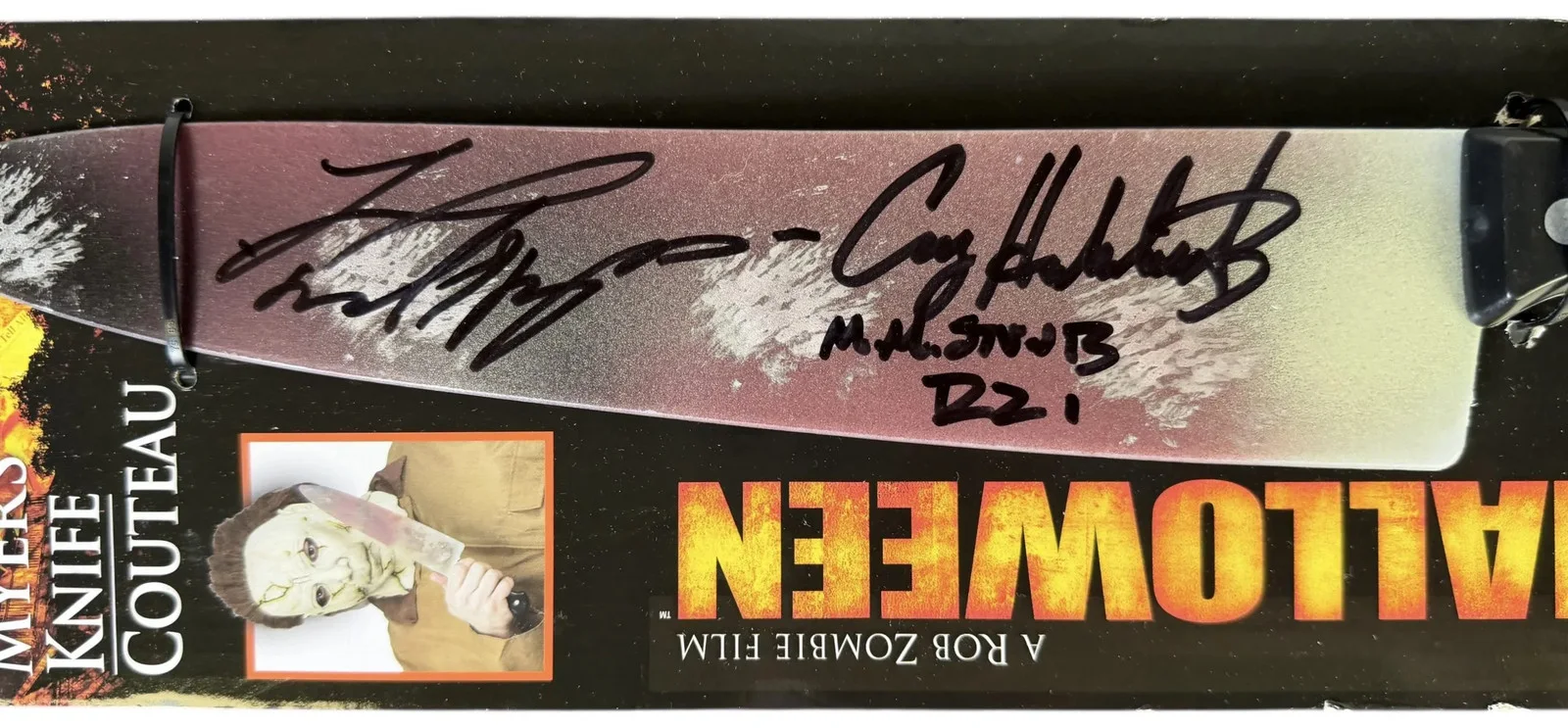Casey Hendershot, Tyler Mane — Casey Hendershot & Tyler Mane signed Knife Michael Myers Halloween JSA, image 2