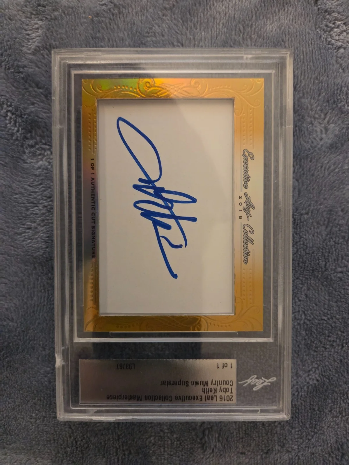Toby Keith - 2016 Leaf Executive Collection GOLD AUTO #'d 1/1 (HOF Country Star), изображение 3
