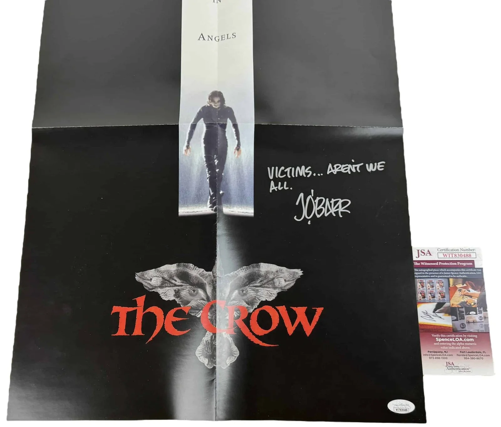 James O'Barr — James O'Barr signed 16x24 Folded Poster Creator The Crow JSA Authentication, image 3