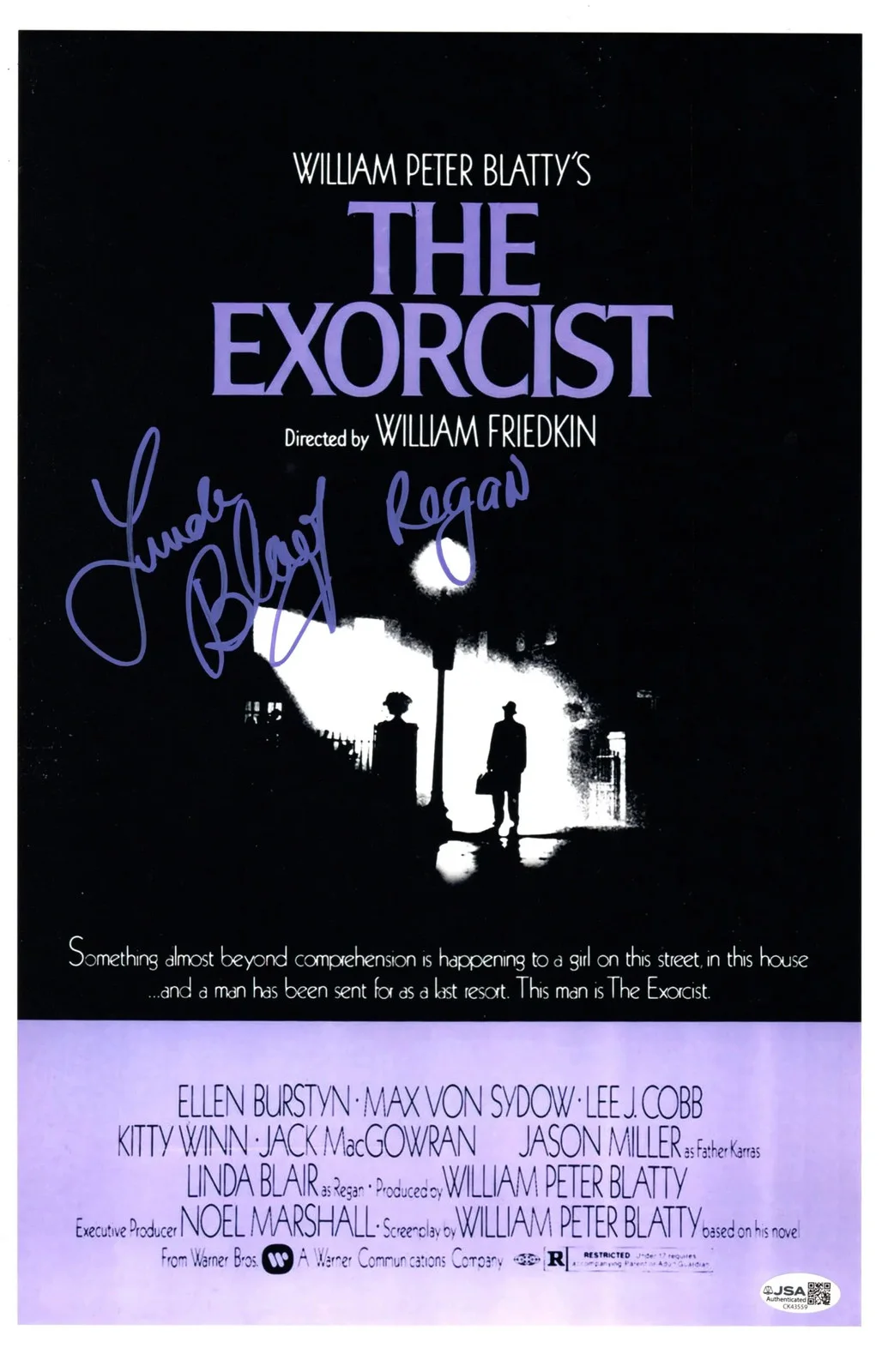 Linda Blair — Linda Blair signed 11x17 Poster Regan MacNeil The Exorcist JSA Authentication