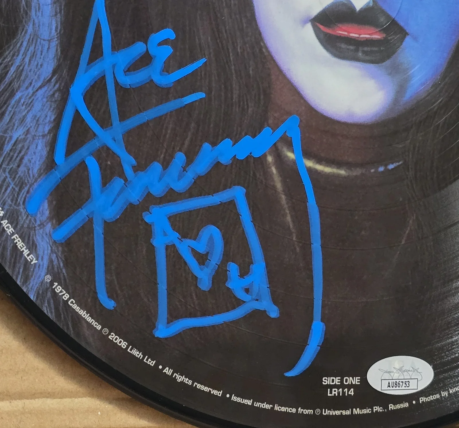 ACE FREHLEY KISS SIGNED SOLO ALBUM PICTURE DISC LP *JSA COA* Auto Autograph, изображение 3