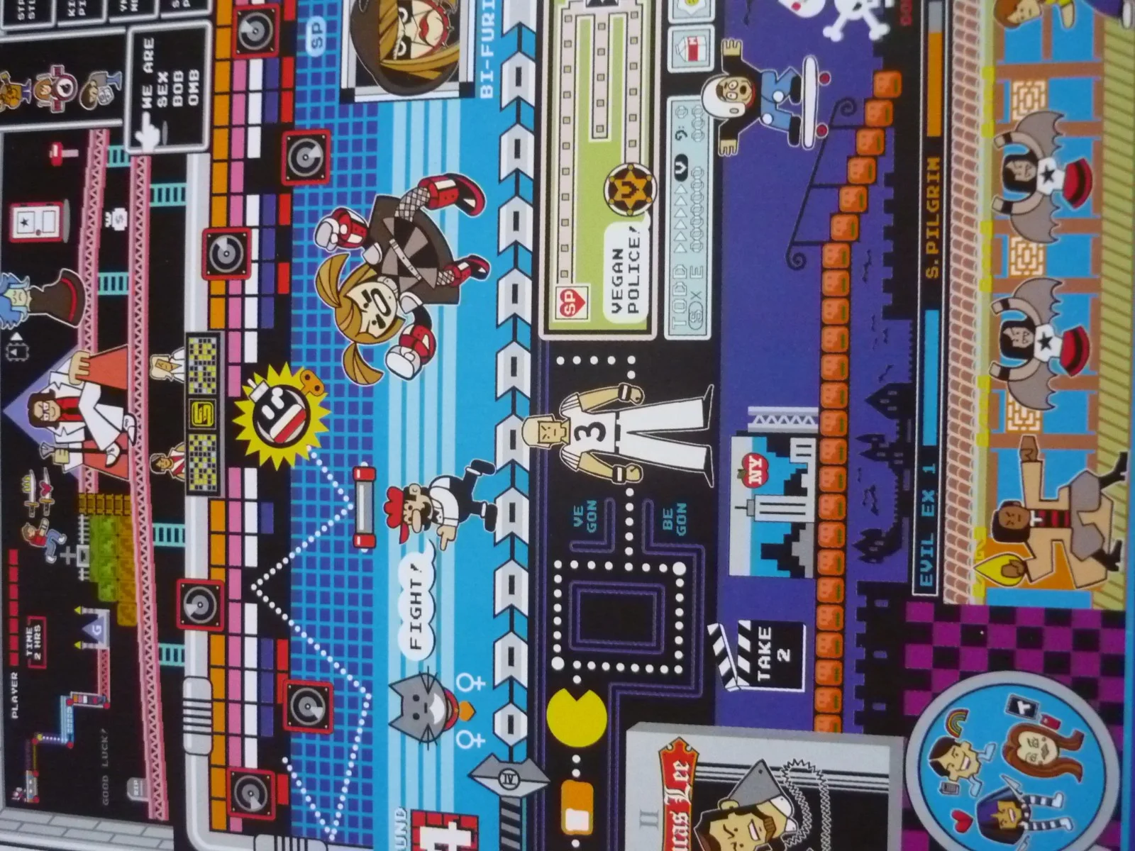 Framed mounted 14x11 inchs Poster Film scott pilgrim vs the world 8bit game, image 2
