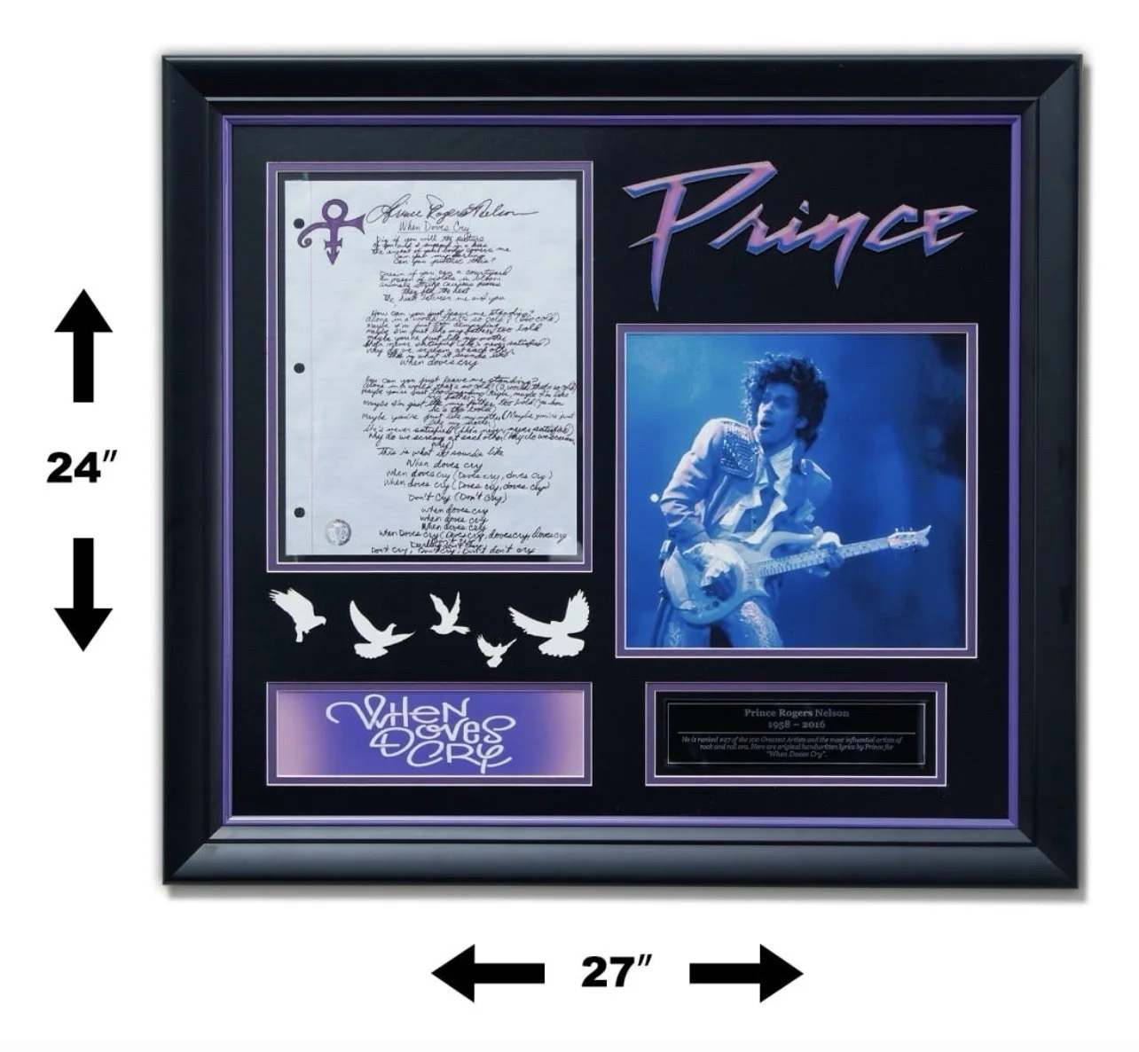 Prince — 🔥 Prince Signed Autograph When Doves Cry Lyrics 🔥, image 3