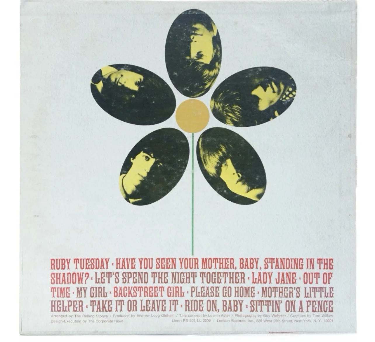 Rolling Stones Flowers Album Signed All 5 Jagger Richards Jones Watts Wyman, изображение 3