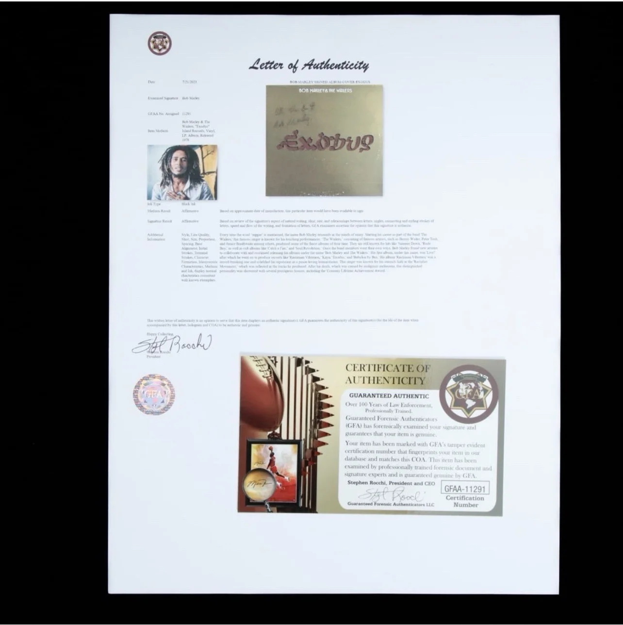 Bob Marley Signed Exodus Album Cover Autograph Rare Reggae Legend, image 4