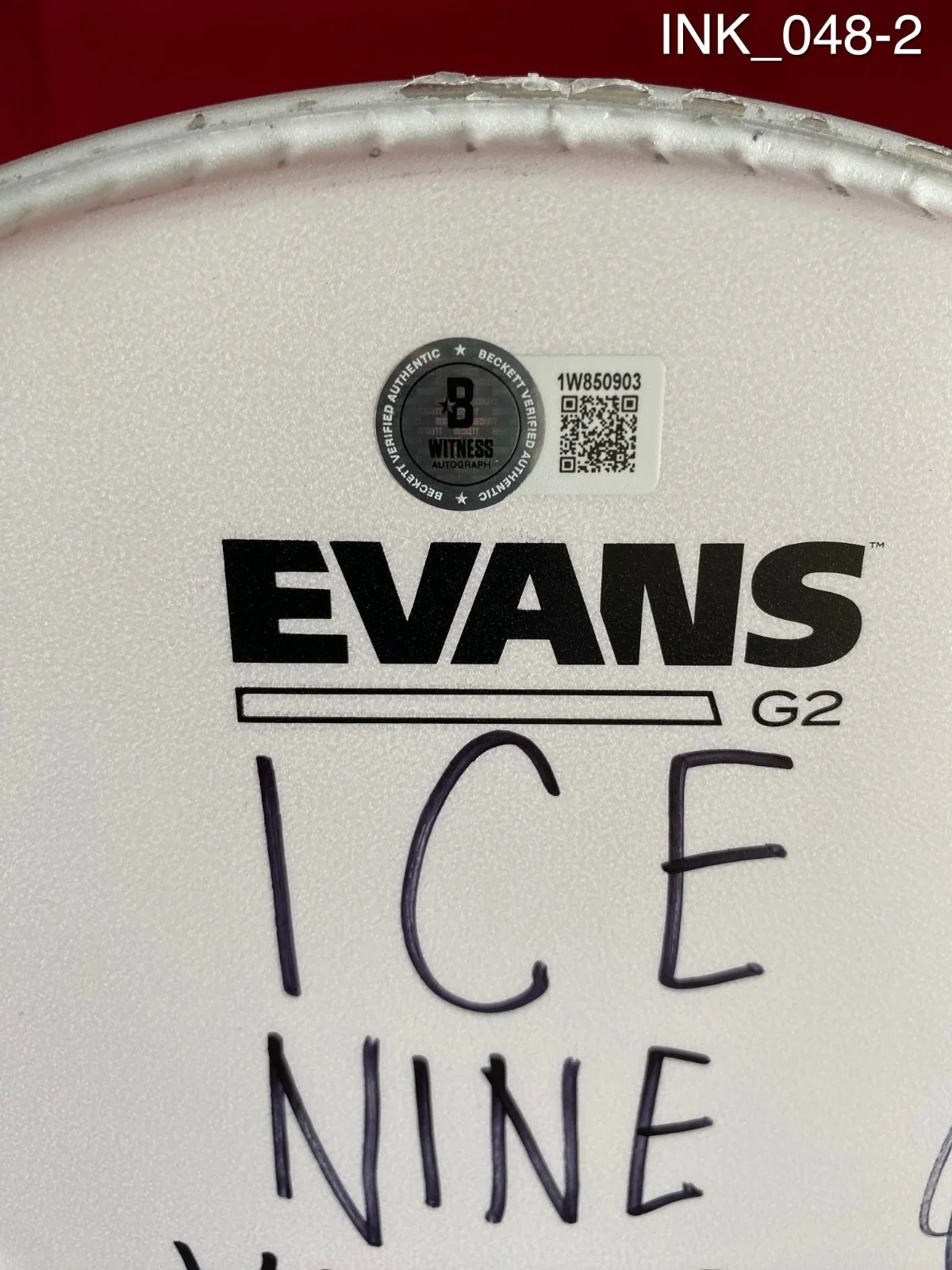 Ice Nine Kills full band autographed signed drumhead Spencer Charnas Beckett, изображение 2