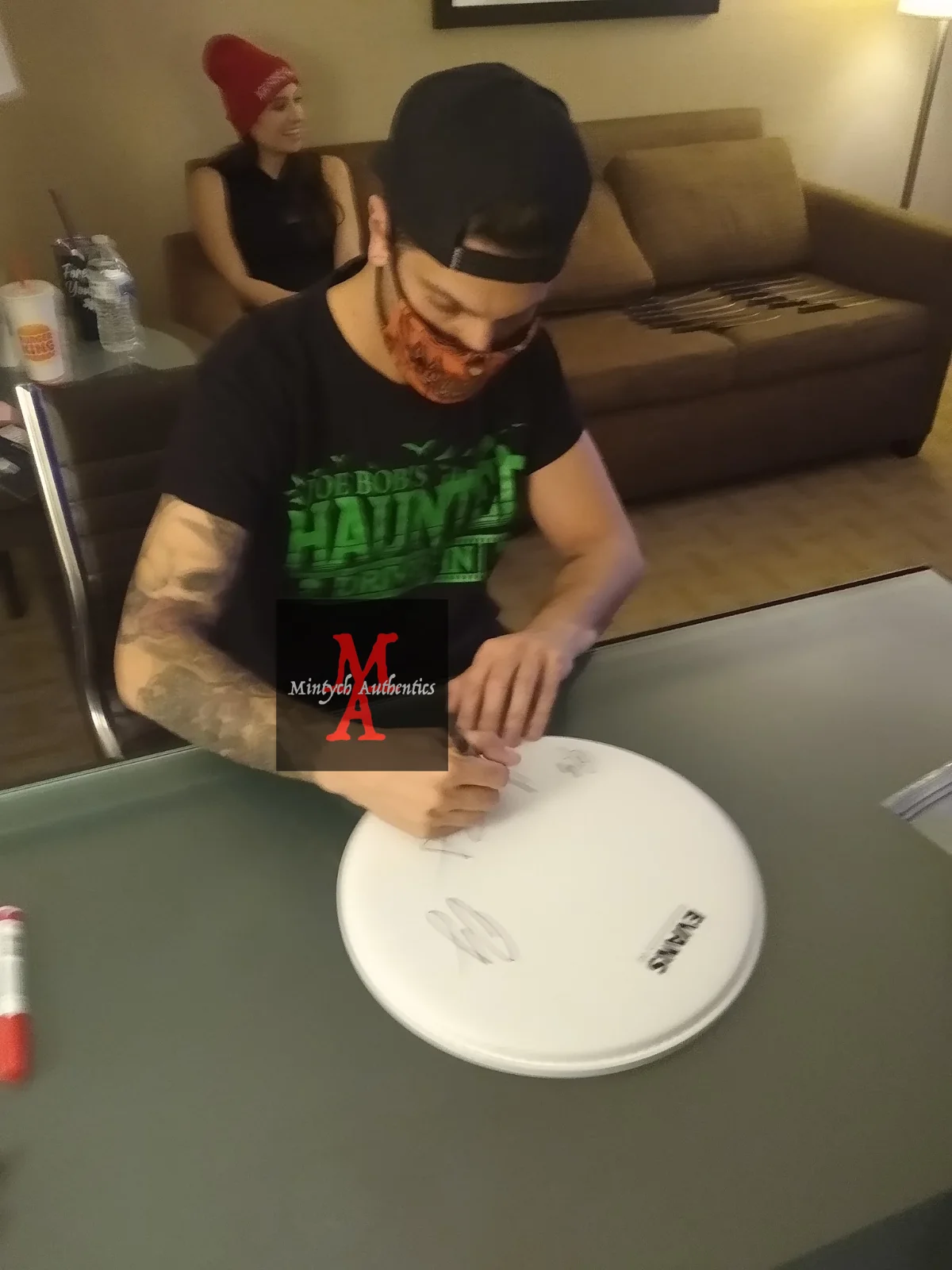 Ice Nine Kills full band autographed signed drumhead Spencer Charnas Beckett, изображение 5