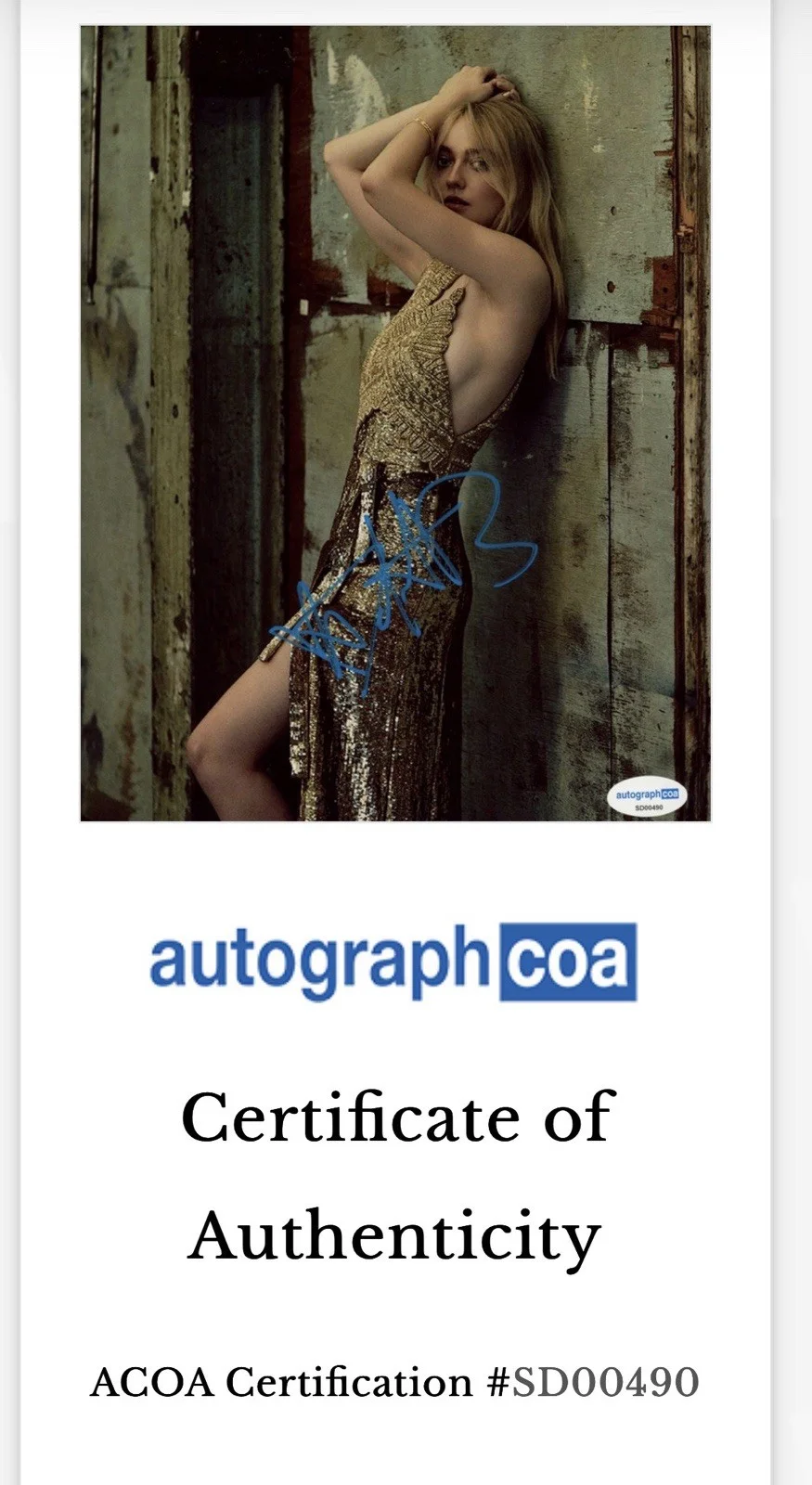 Dakota Fanning — Dakota Fanning "The Watchers" AUTOGRAPH Signed Autographed 8x10 ACOA, изображение 2