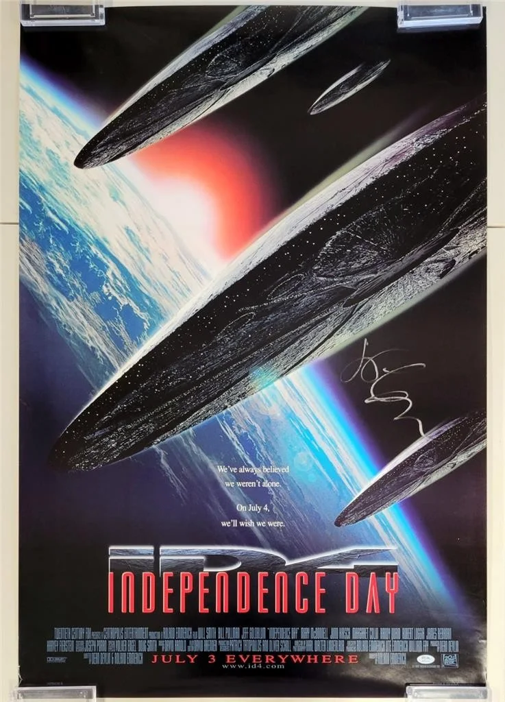 Jeff Goldblum — Jeff Goldblum signed Independence Day 24x36 Full Movie Poster autograph ~ PSA