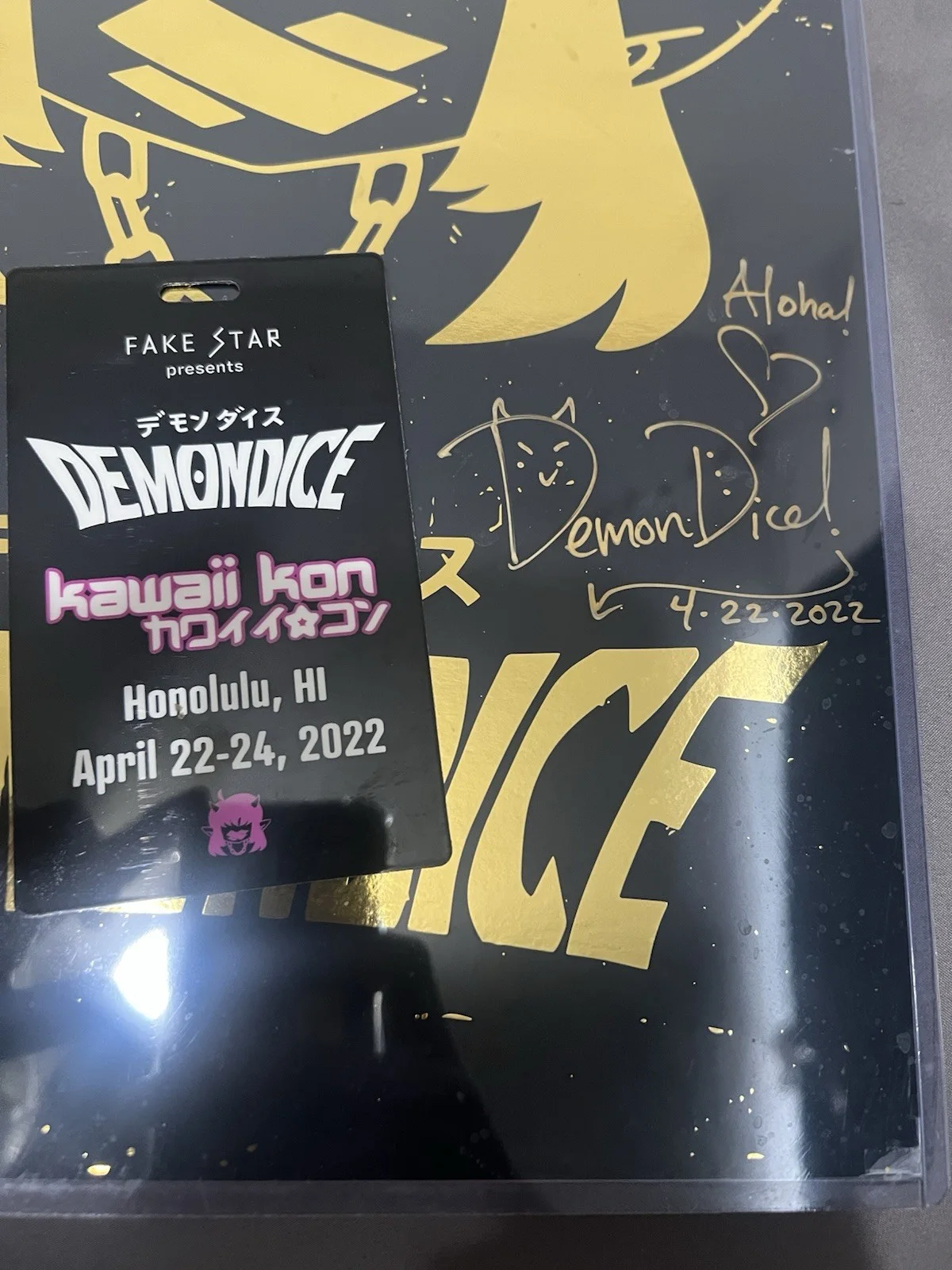 Signed DemonDice Poster and VIP Pass From Kawaii Kon, image 2