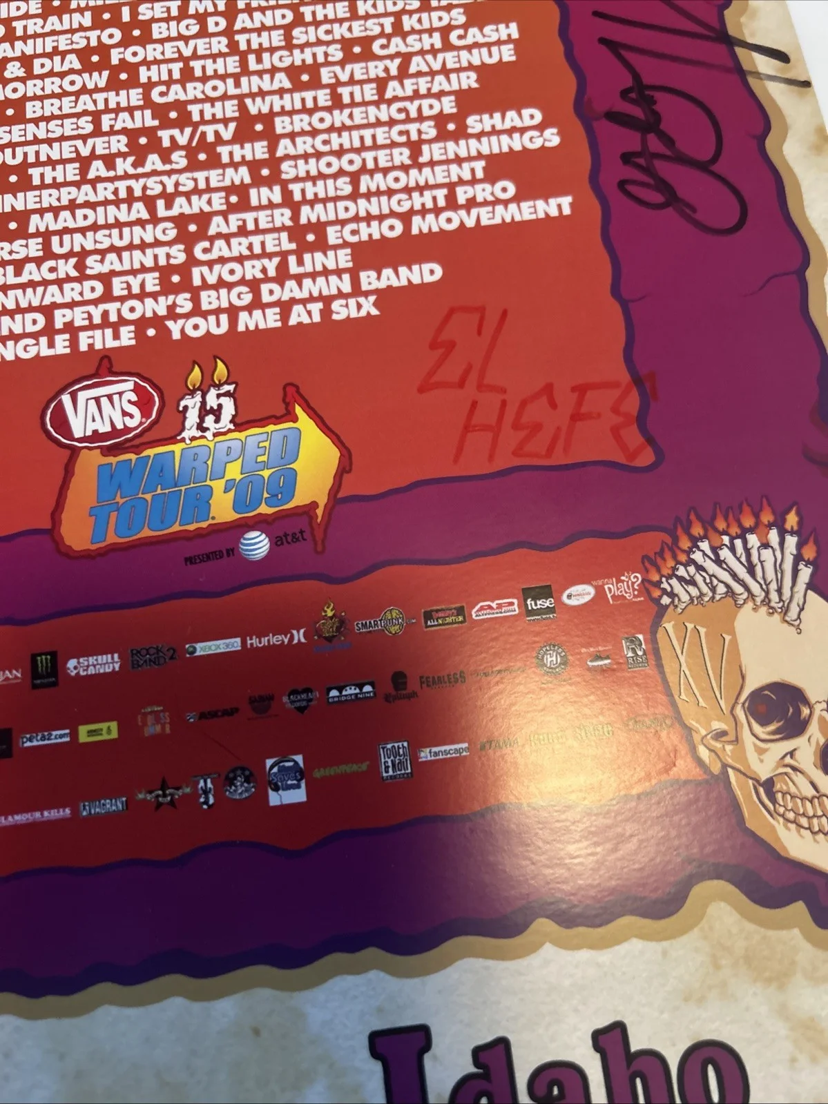NOFX Autographed Gig Poster Melvin, Fat Mike, El Hefe ++ Vans Warped Tour 2009, image 3
