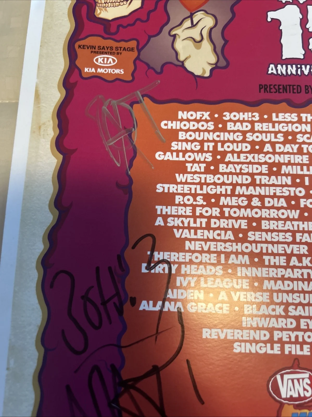 NOFX Autographed Gig Poster Melvin, Fat Mike, El Hefe ++ Vans Warped Tour 2009, image 5