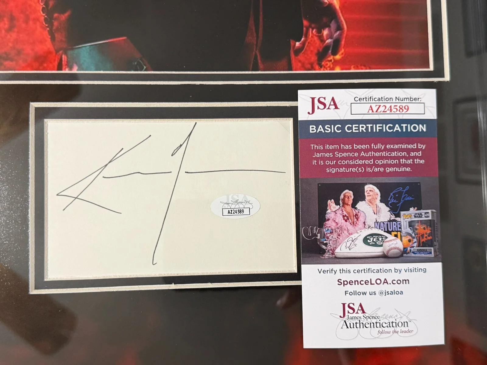 Keanu Reeves — Keanu Reeves Signed Framed John Wick Cut Autograph Showcase JSA COA, image 2