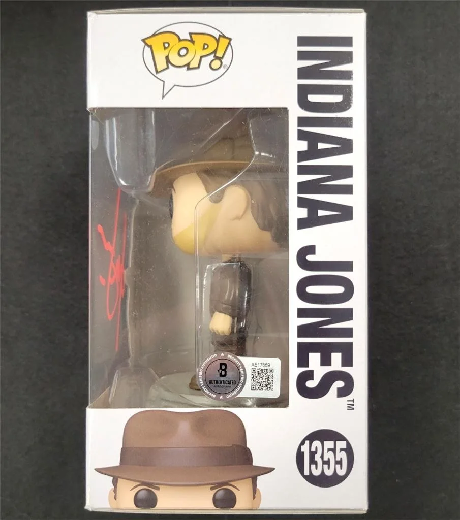 Harrison Ford — Harrison Ford signed Indiana Jones Funko Pop Figure 1355 autograph ~ Beckett BAS, изображение 3