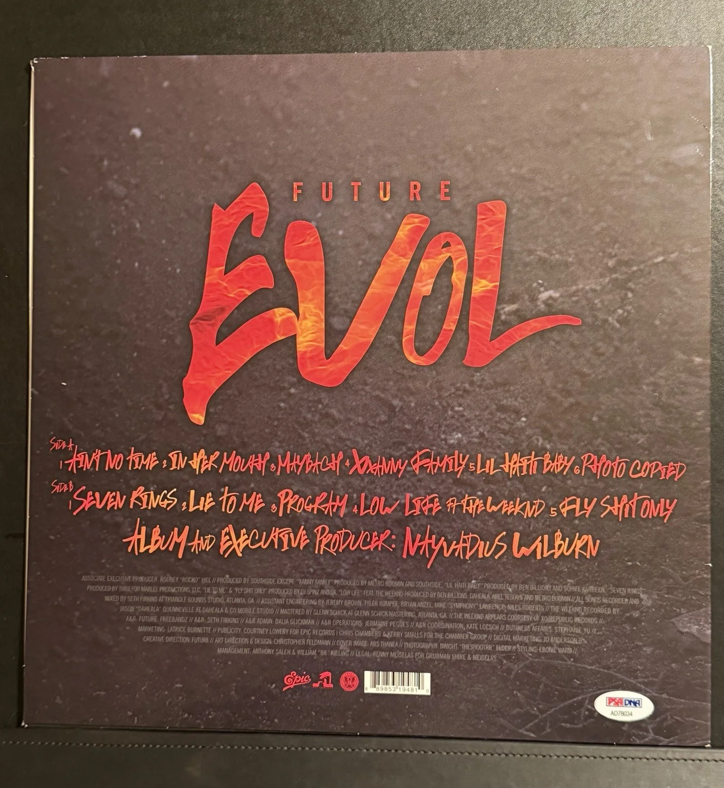FUTURE HENDRIX Autographed EVOL Album Cover RAP PSA DNA FREE BANDZ FAMILIA KILLA, изображение 3
