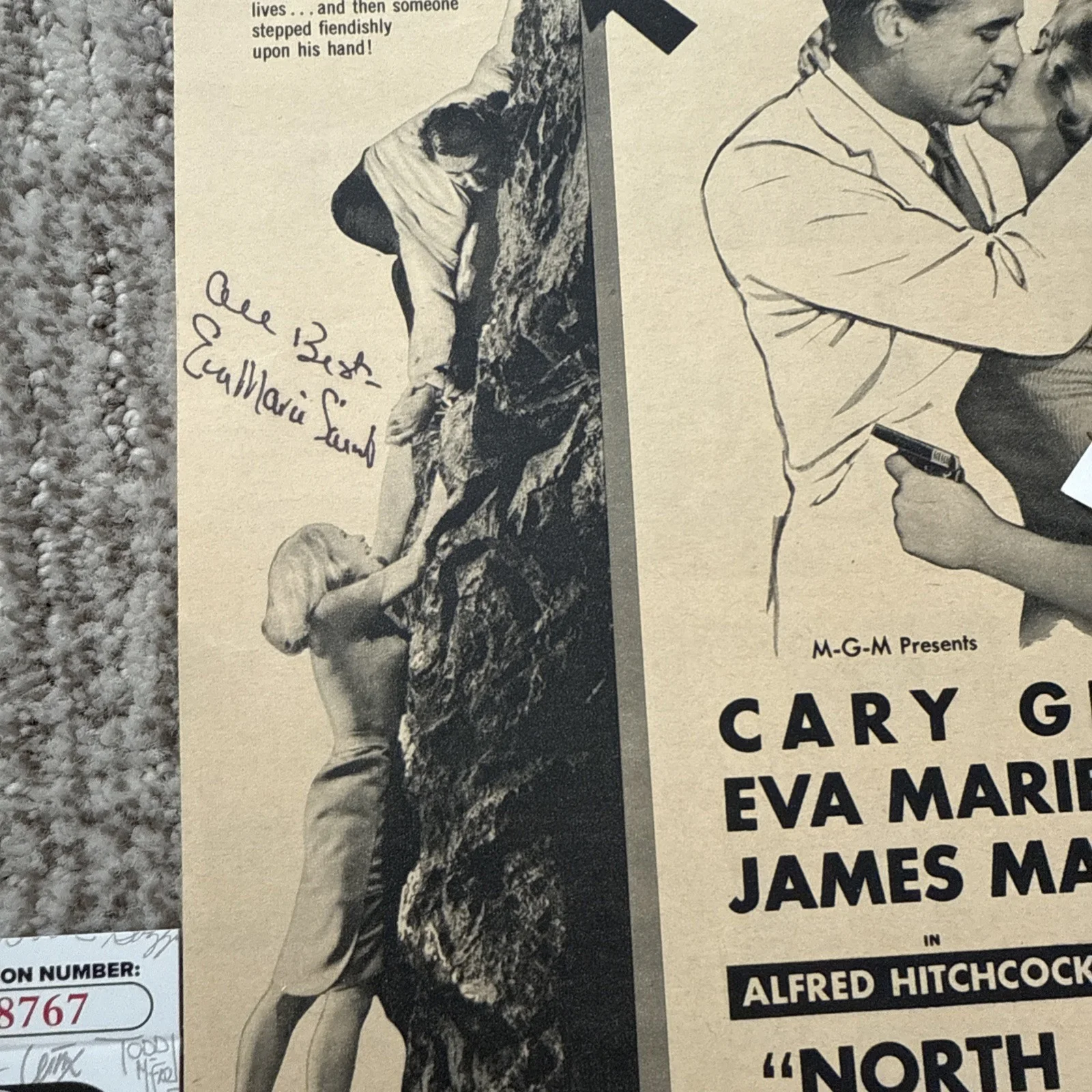 Eva Marie Saint North BY Northwest SIGNED Autograph JSA COA Magazine Page, изображение 5