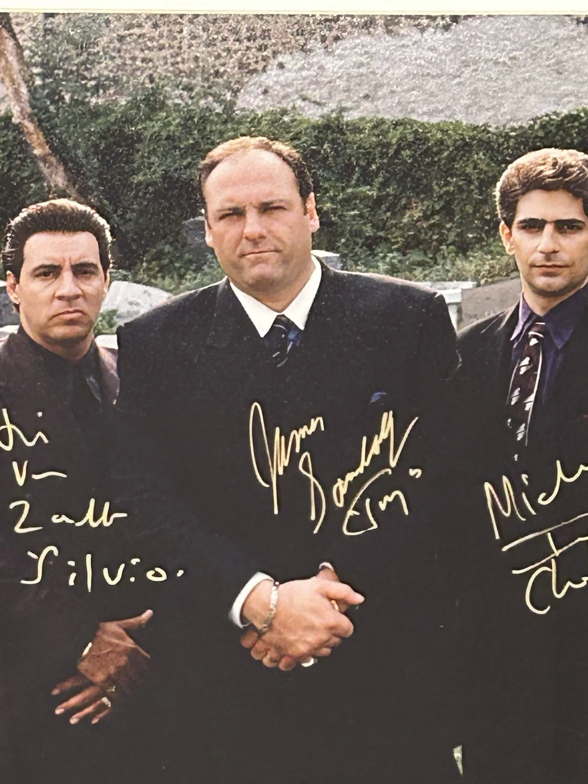 James Gandolfini — The Sopranos Cast Signed & Framed 16x20 Photo Auto & Inscriptions Steiner COA, image 2