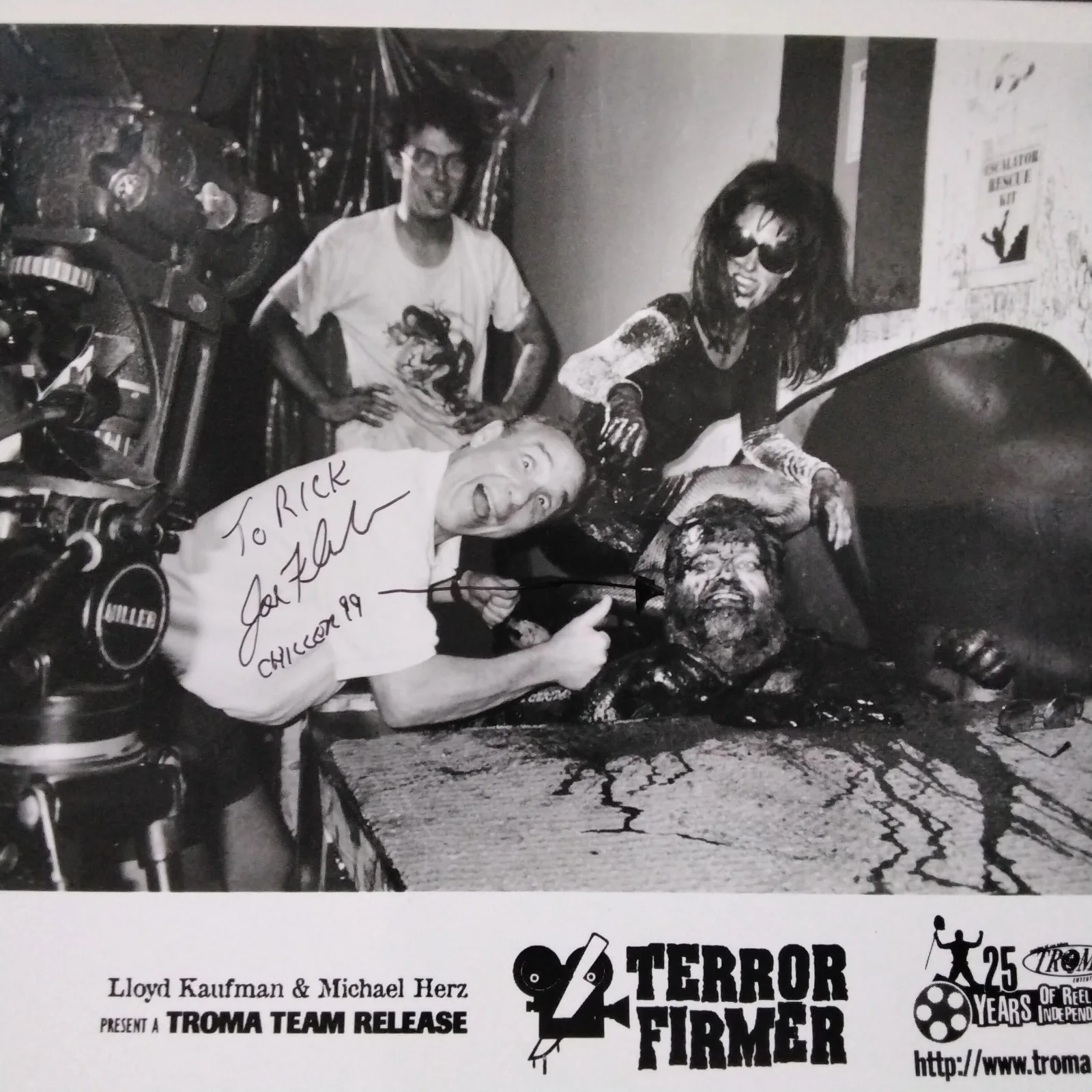 Joe Fleishaker SIGNED 1999 Photo TV Movie Actor Terror Firmer Horror Troma’s War, изображение 2