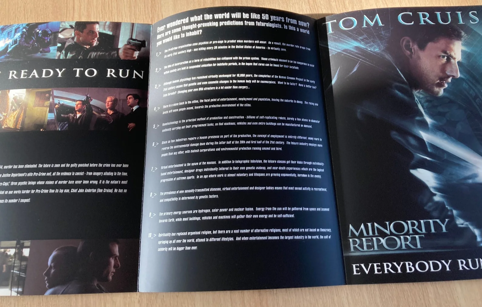 Press Booklet / Card: MINORITY REPORT 2002 Tom Cruise Max von Sydow, image 3