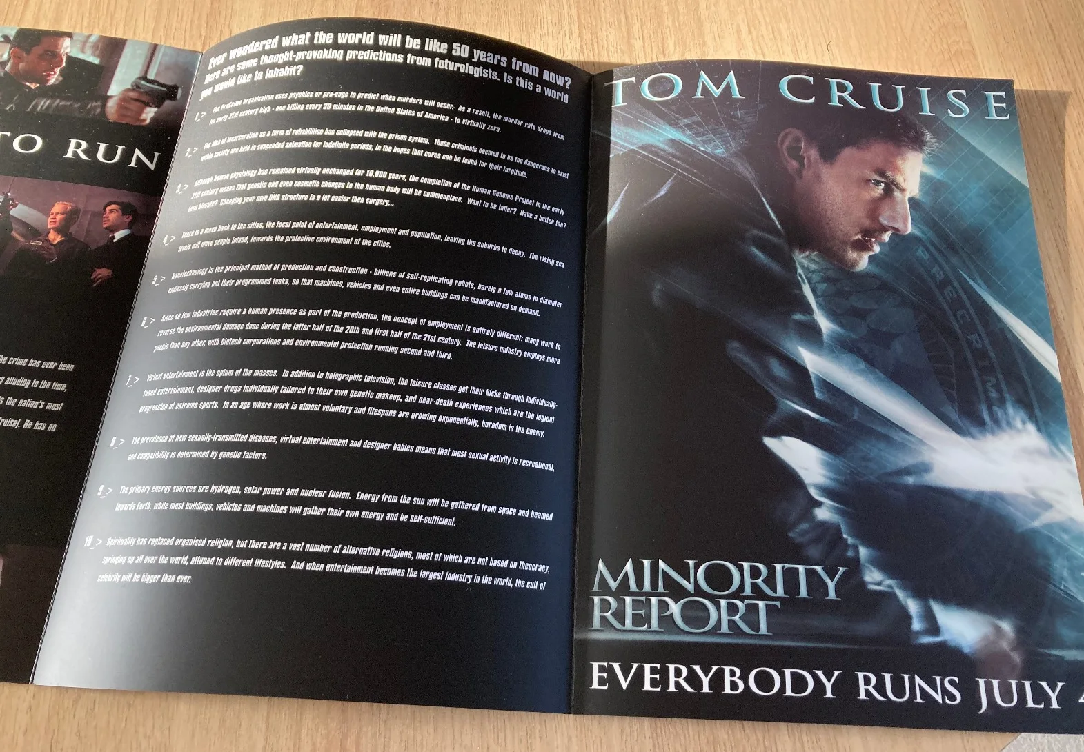 Press Booklet / Card: MINORITY REPORT 2002 Tom Cruise Max von Sydow, image 4