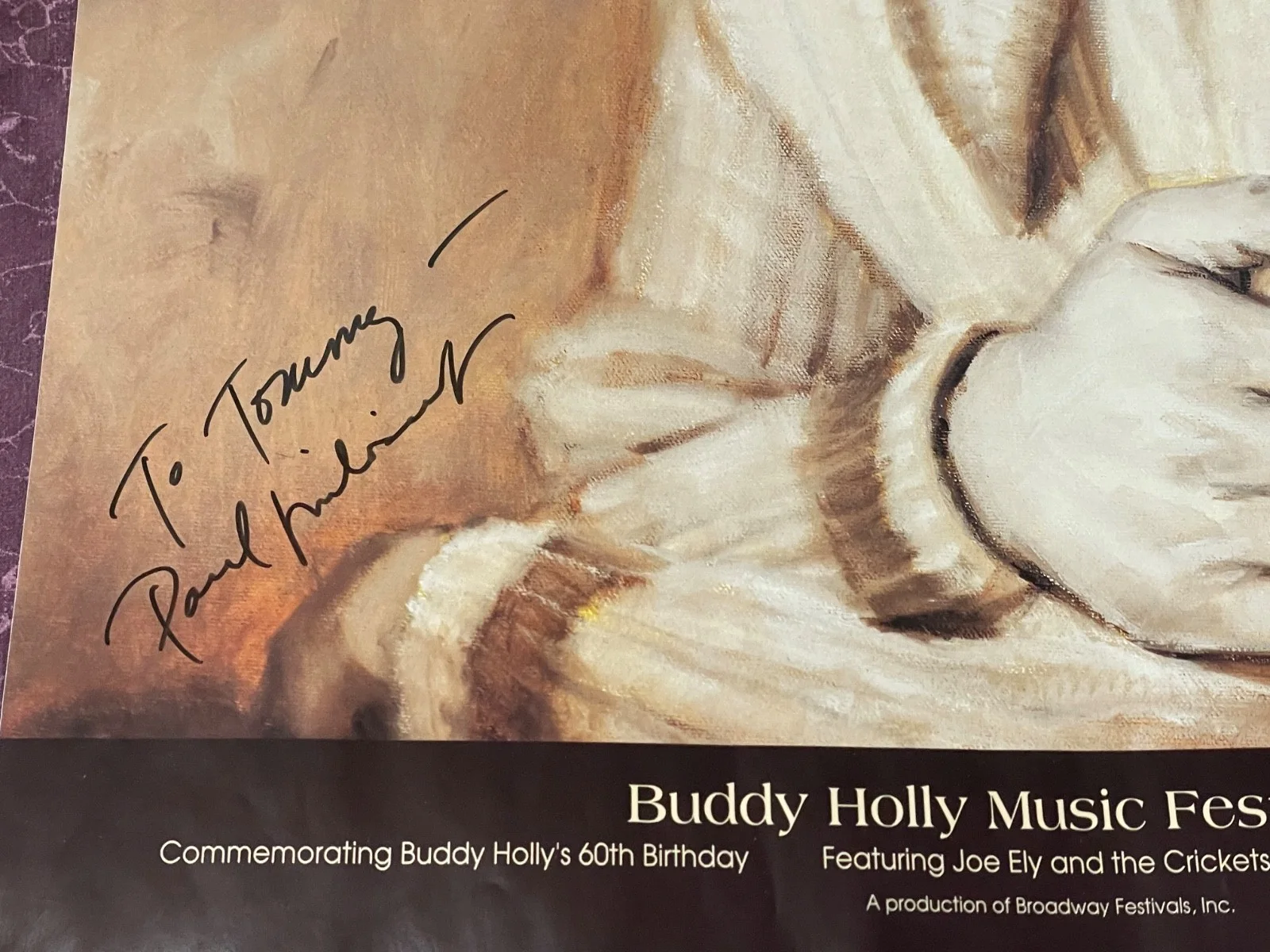 Paul Milosevich Signed Limited Edition Buddy Holly Festival Poster, image 3