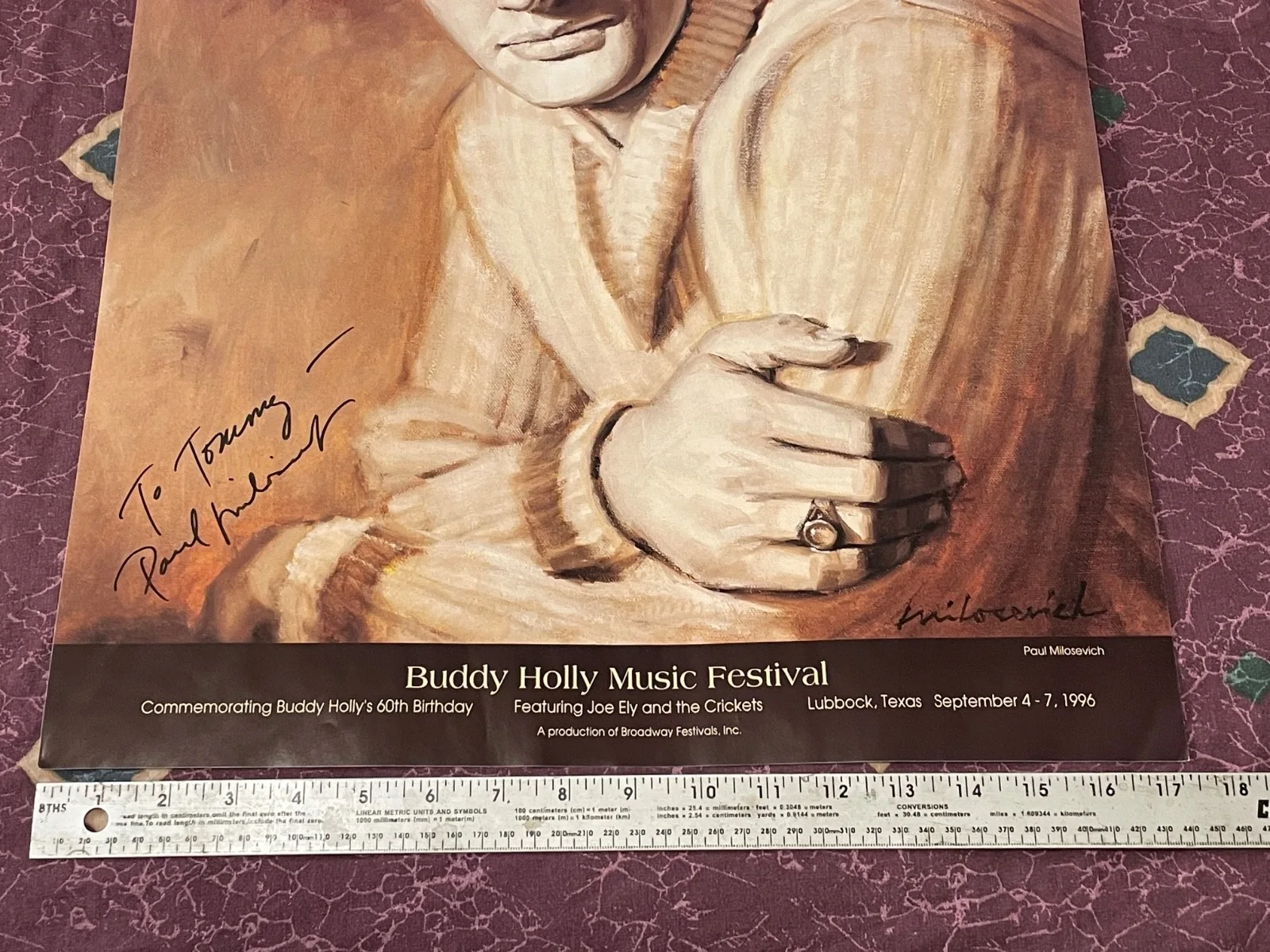 Paul Milosevich Signed Limited Edition Buddy Holly Festival Poster, image 5