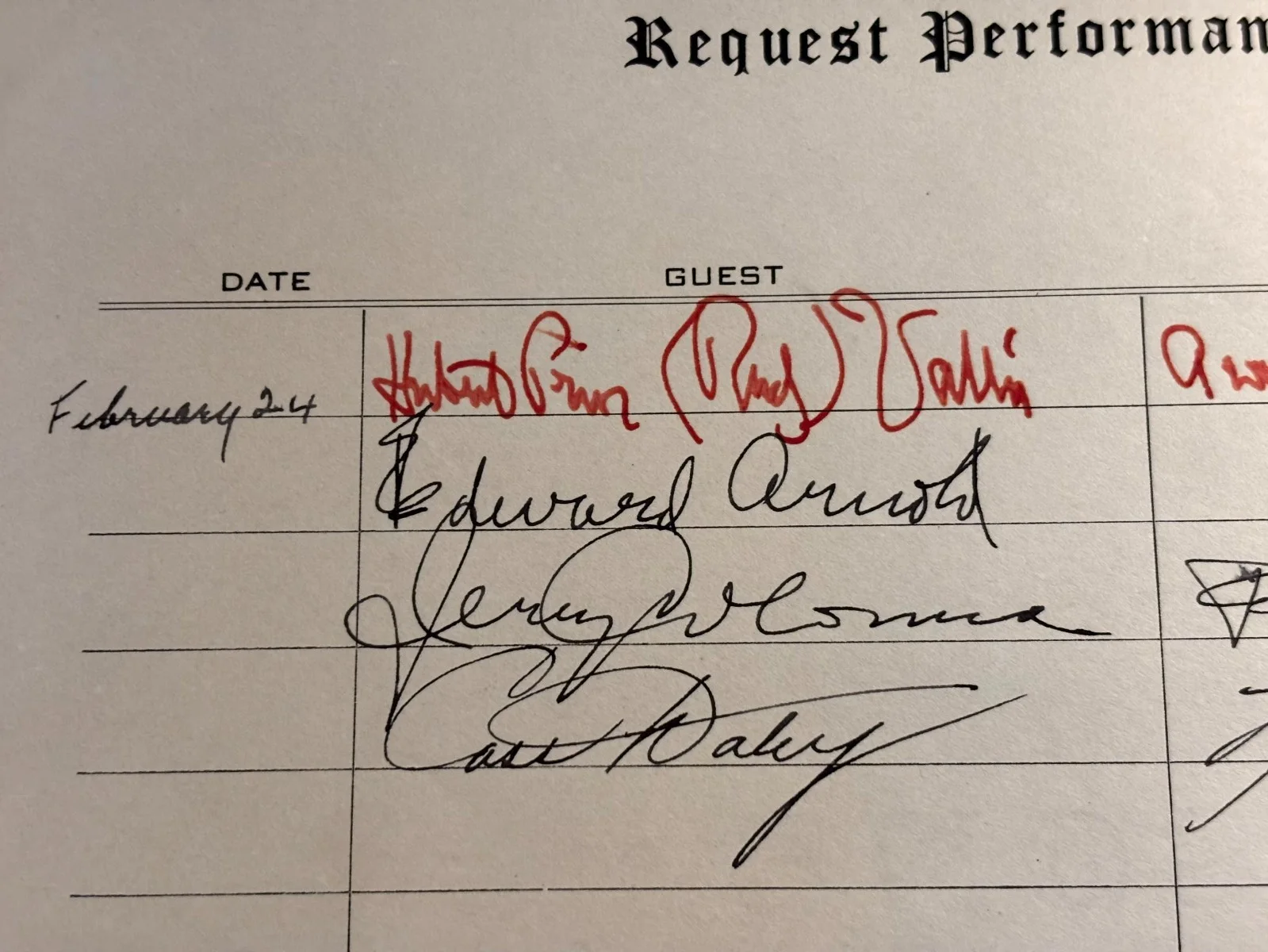 Edward Arnold Rudy Valee Cass Daley Rare Autographed Page '46 Radio, изображение 2
