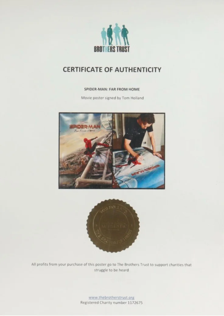 Tom Holland Autographed Spider-Man Far From Home 24x36 Movie Poster Holland COA, изображение 3